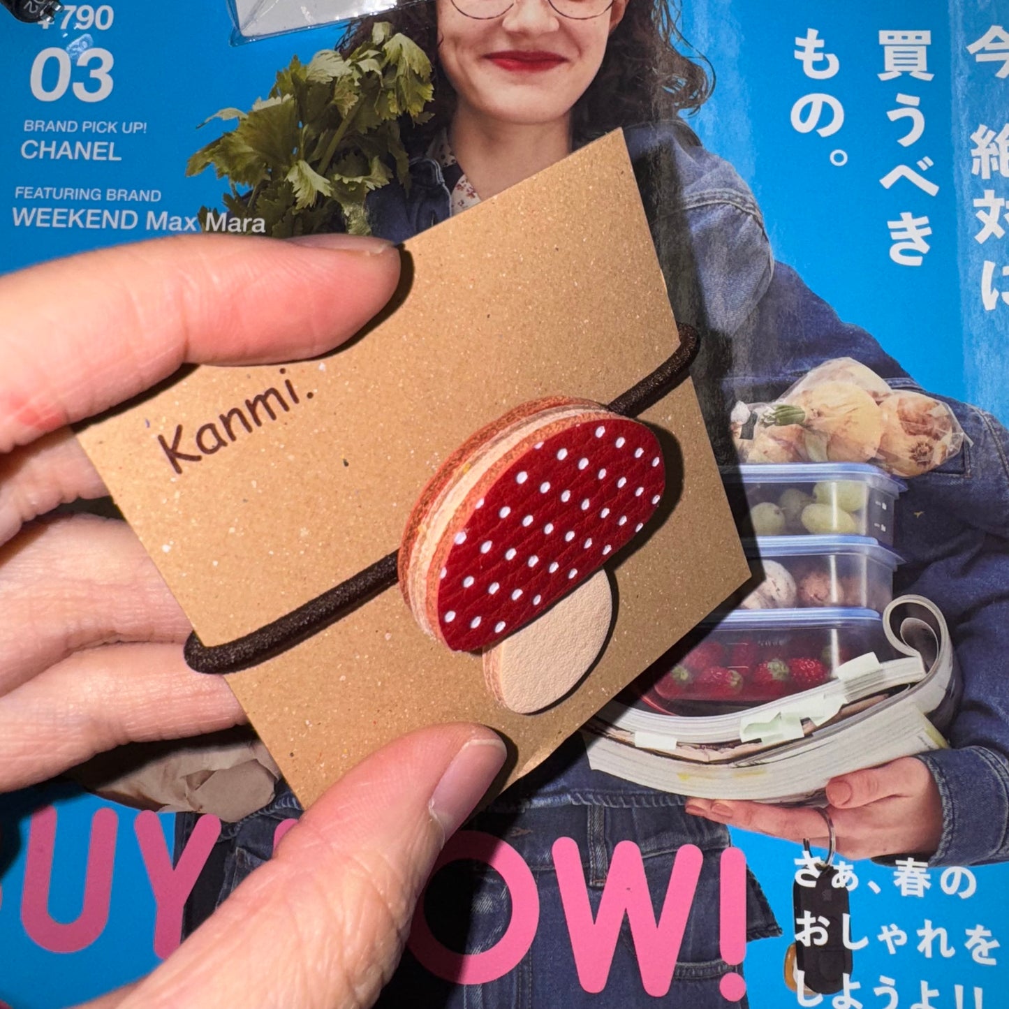 Kanmi Red Mushroom Hair Band, made in Japan