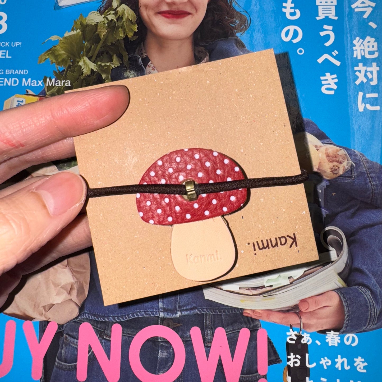 Kanmi Red Mushroom Hair Band, made in Japan