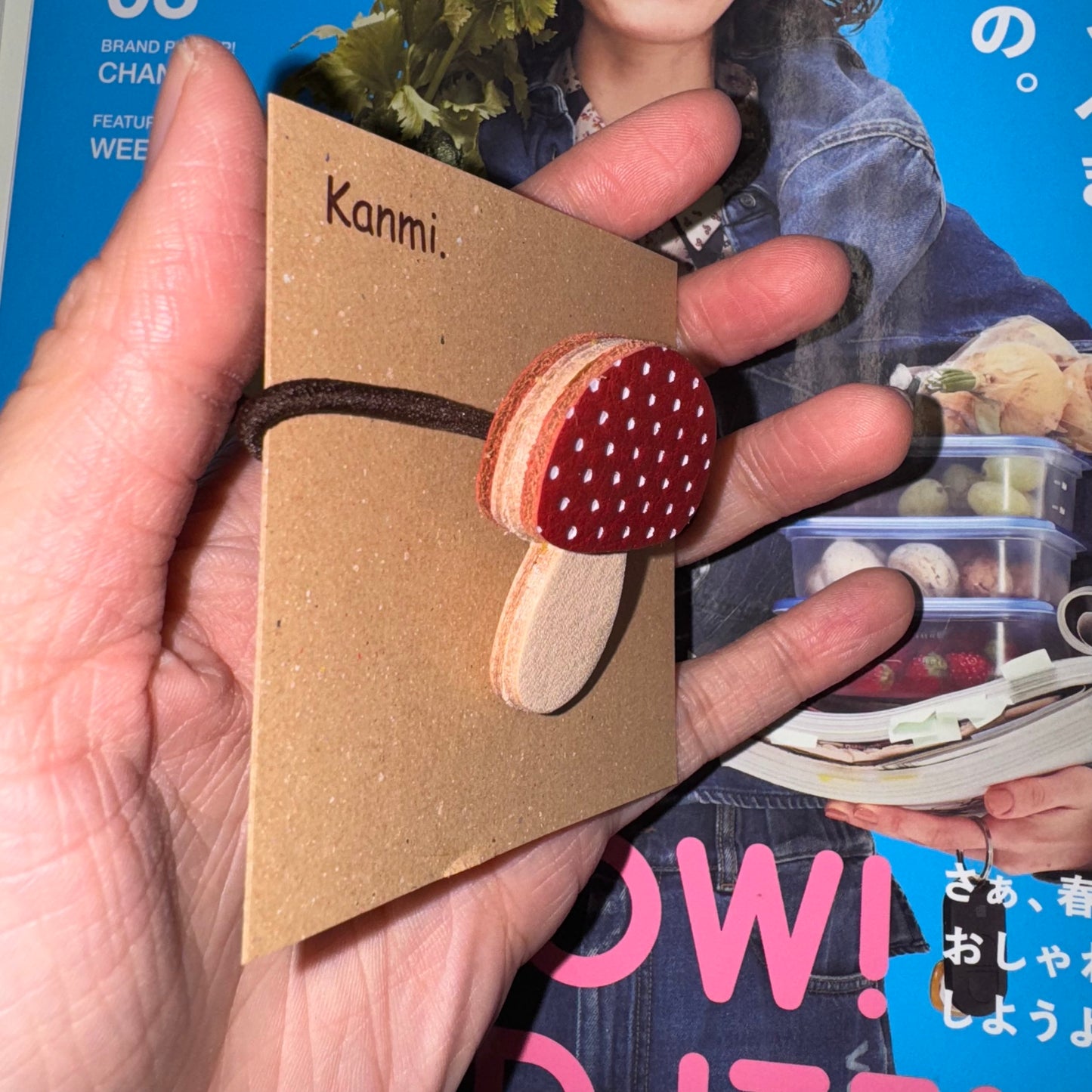 Kanmi Red Mushroom Hair Band, made in Japan