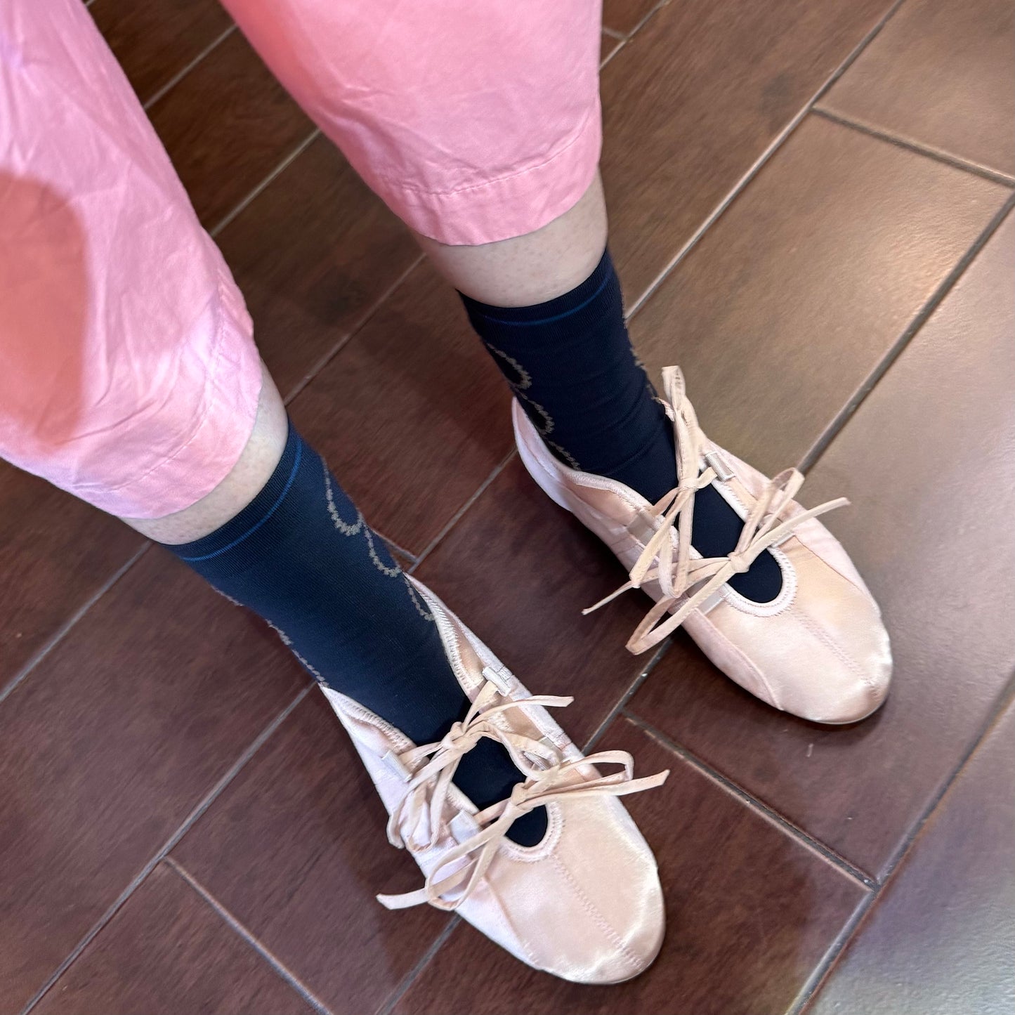 RehersalL Pink Ribbon Ballet Shoes, Size 24cm only