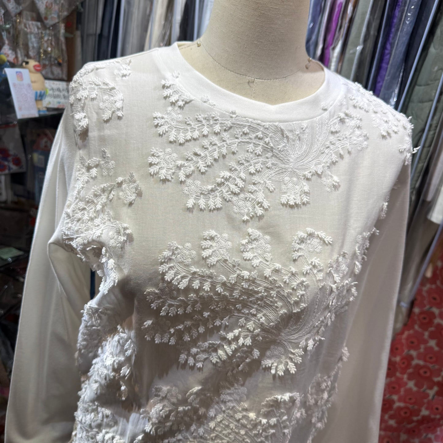 EXTRA20- Mizuirio Ind Lace White T-shirt, made in Japan