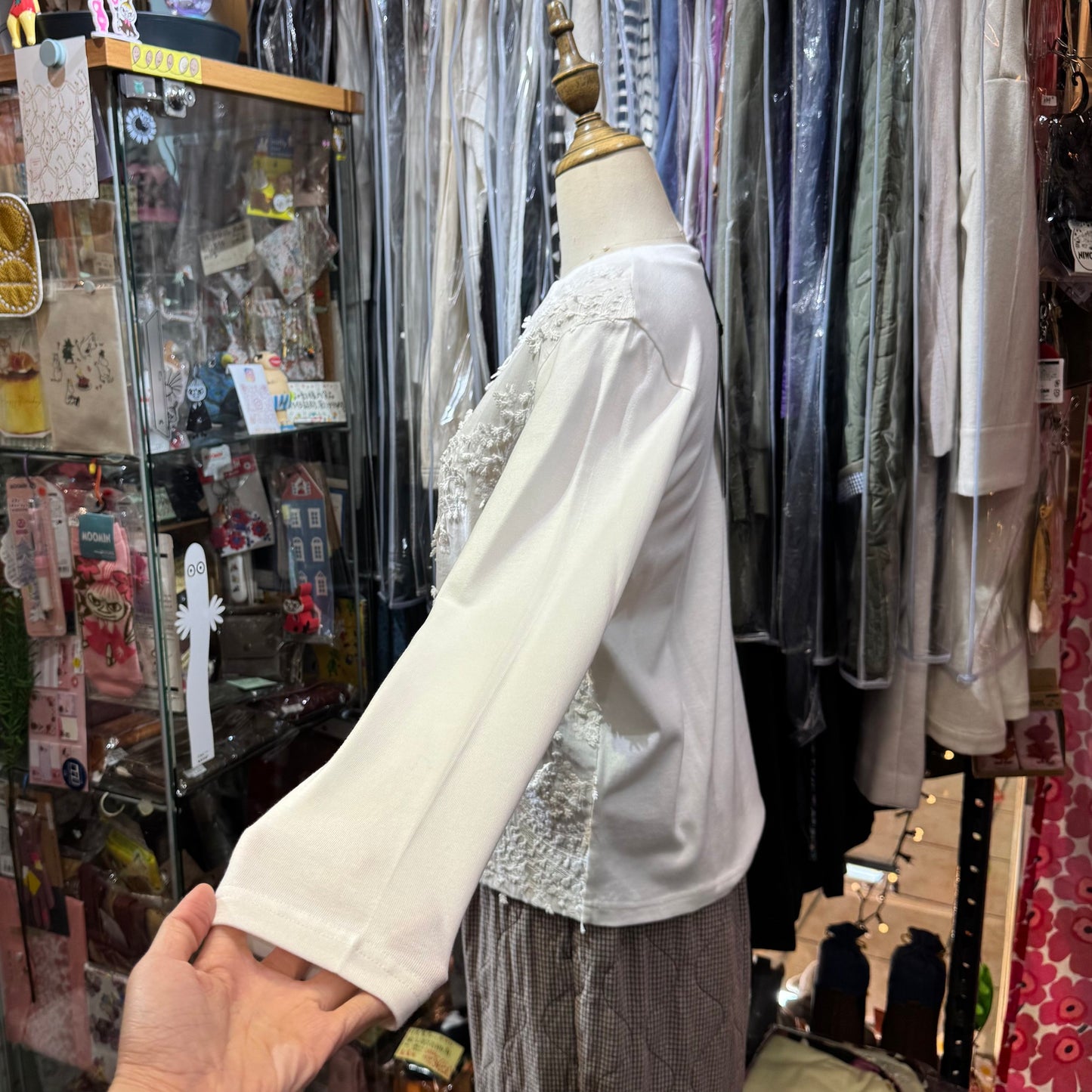 EXTRA20- Mizuirio Ind Lace White T-shirt, made in Japan