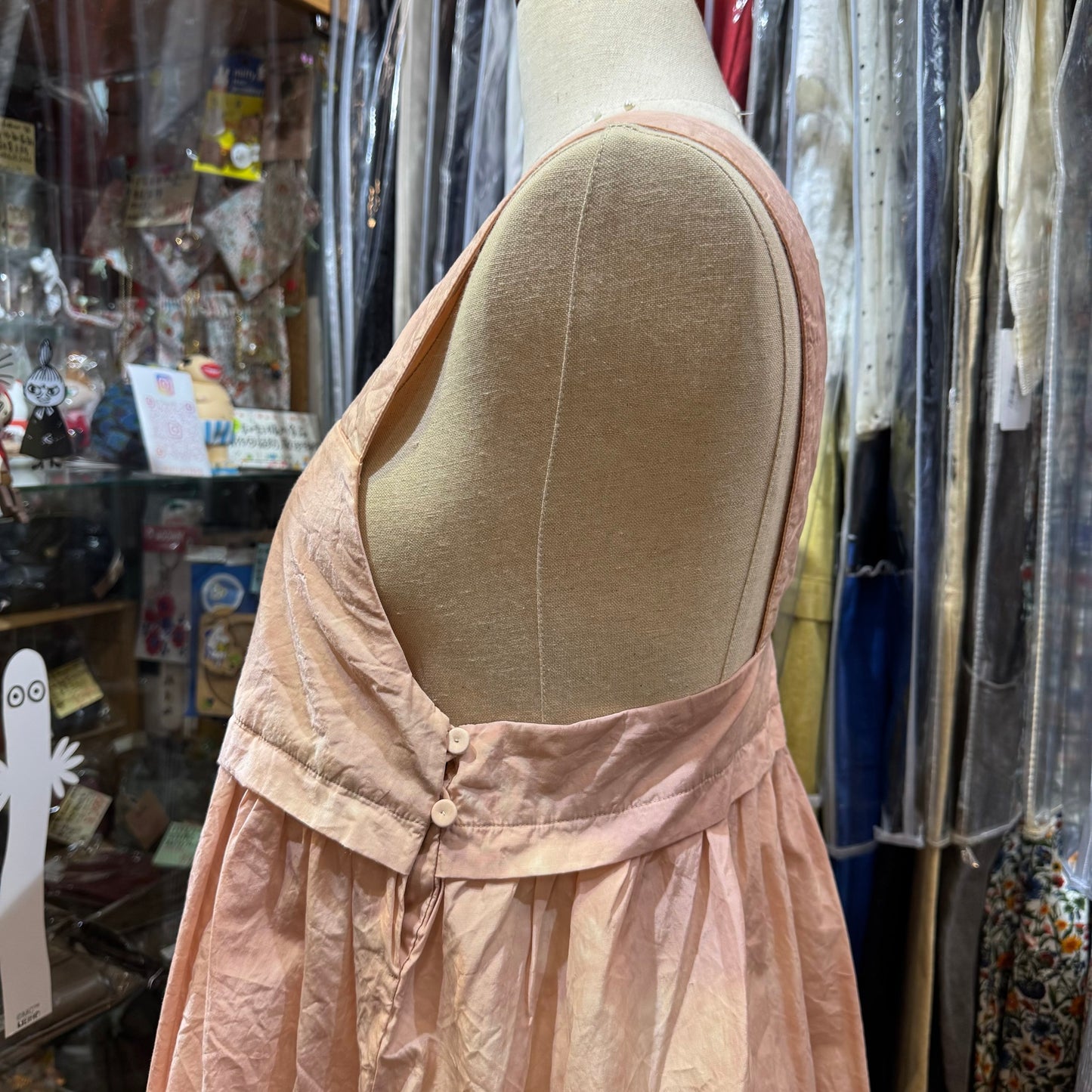 Iki Pink Nylon Cotton Typewriter Dyeing Blouse, made in Japan