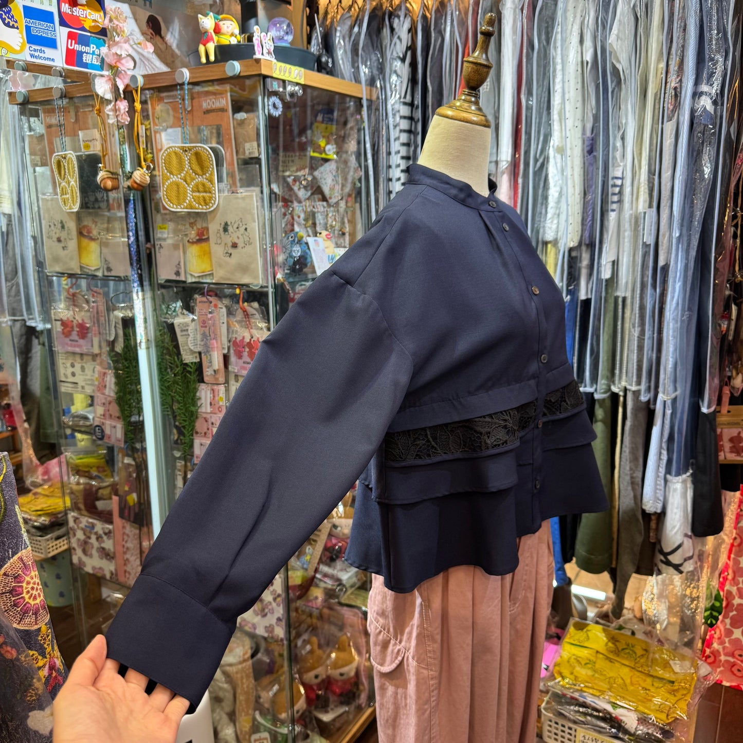 Sale- Trois Navy Shirt, UV Protection, made in Japan