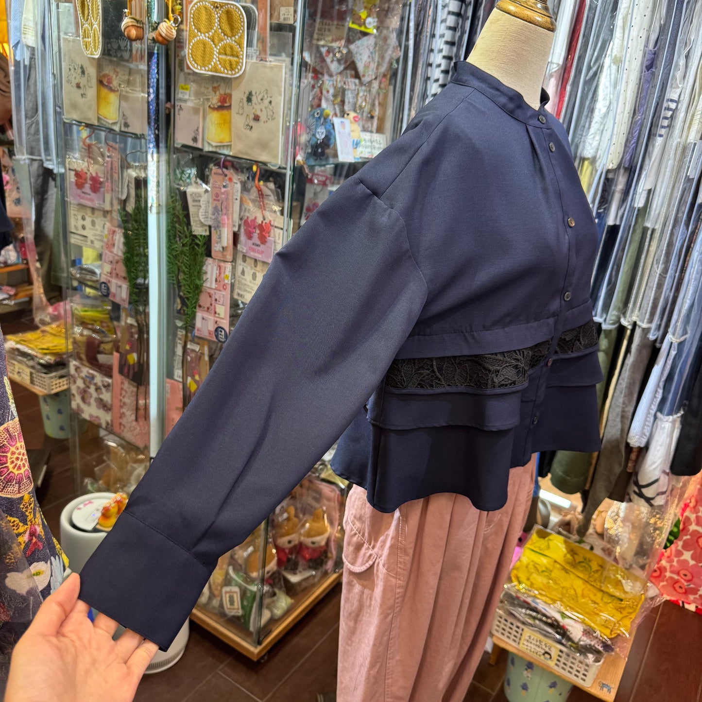 Sale- Trois Navy Shirt, UV Protection, made in Japan