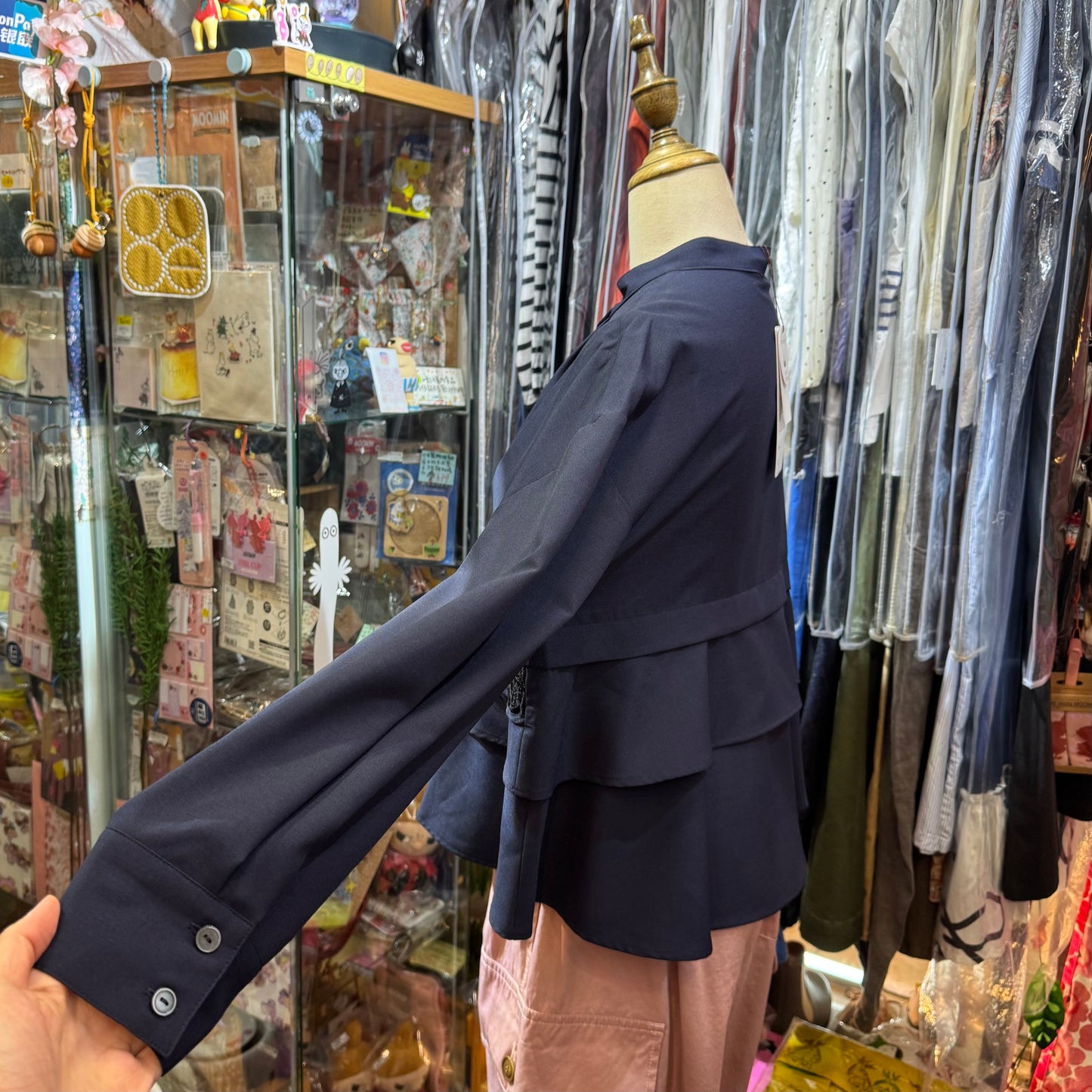 Sale- Trois Navy Shirt, UV Protection, made in Japan