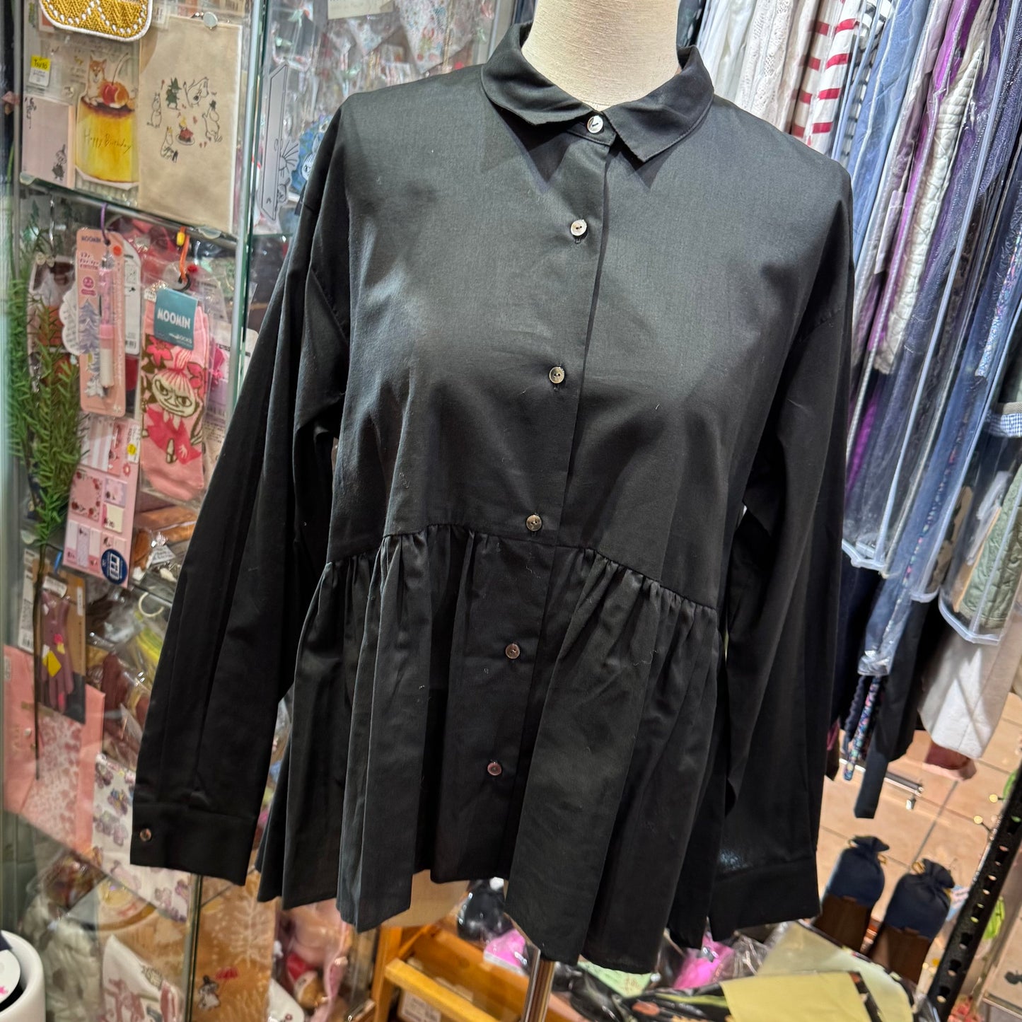 EXTRA20- Mizuiro ind Gathered Waist Shirt, 2 Colors, made in japan