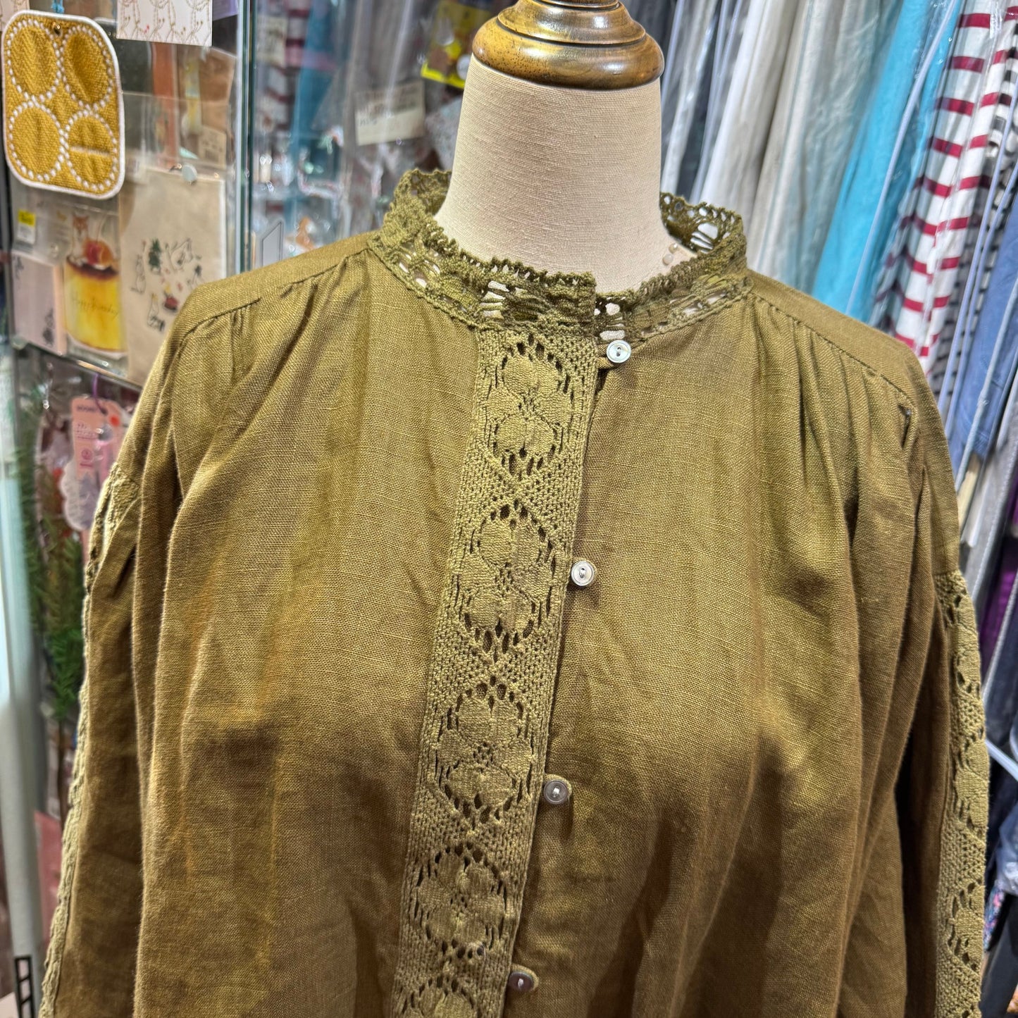 EXTRA20- TSUHARU Forest Lace Shirt, made in India