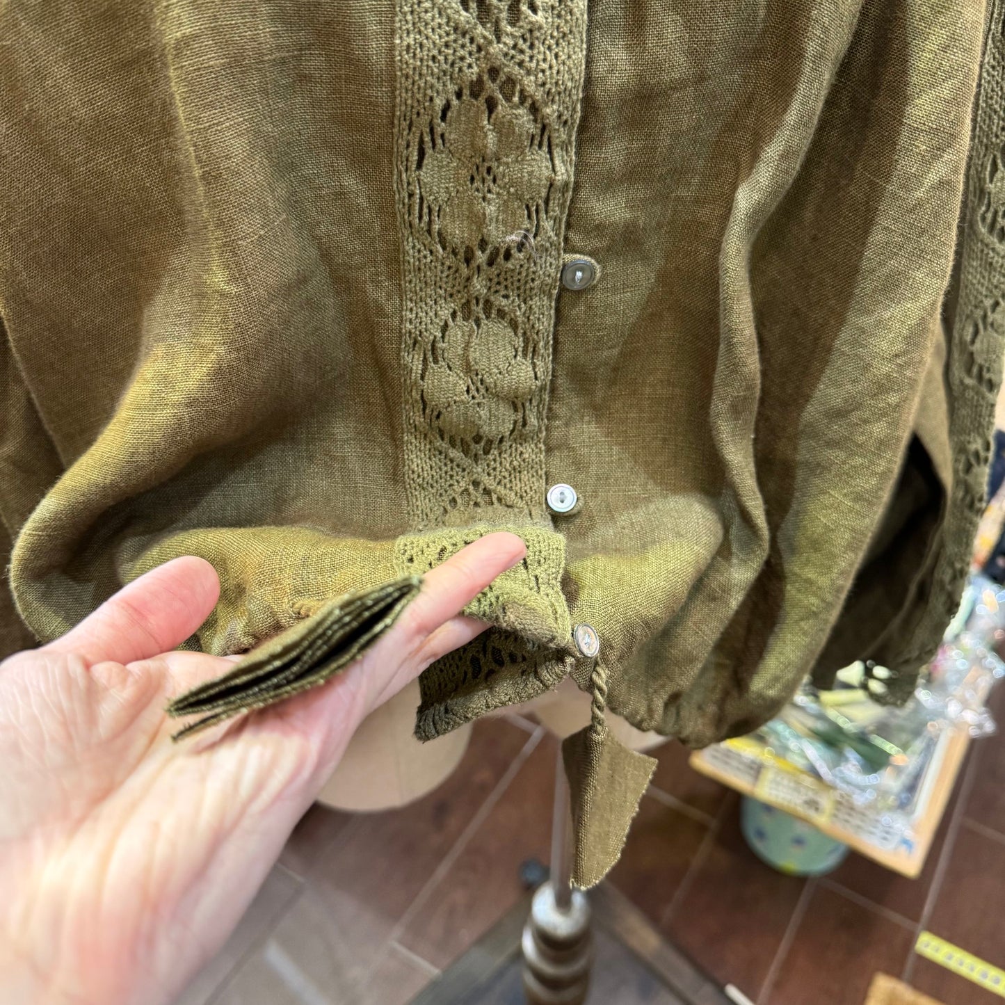 EXTRA20- TSUHARU Forest Lace Shirt, made in India
