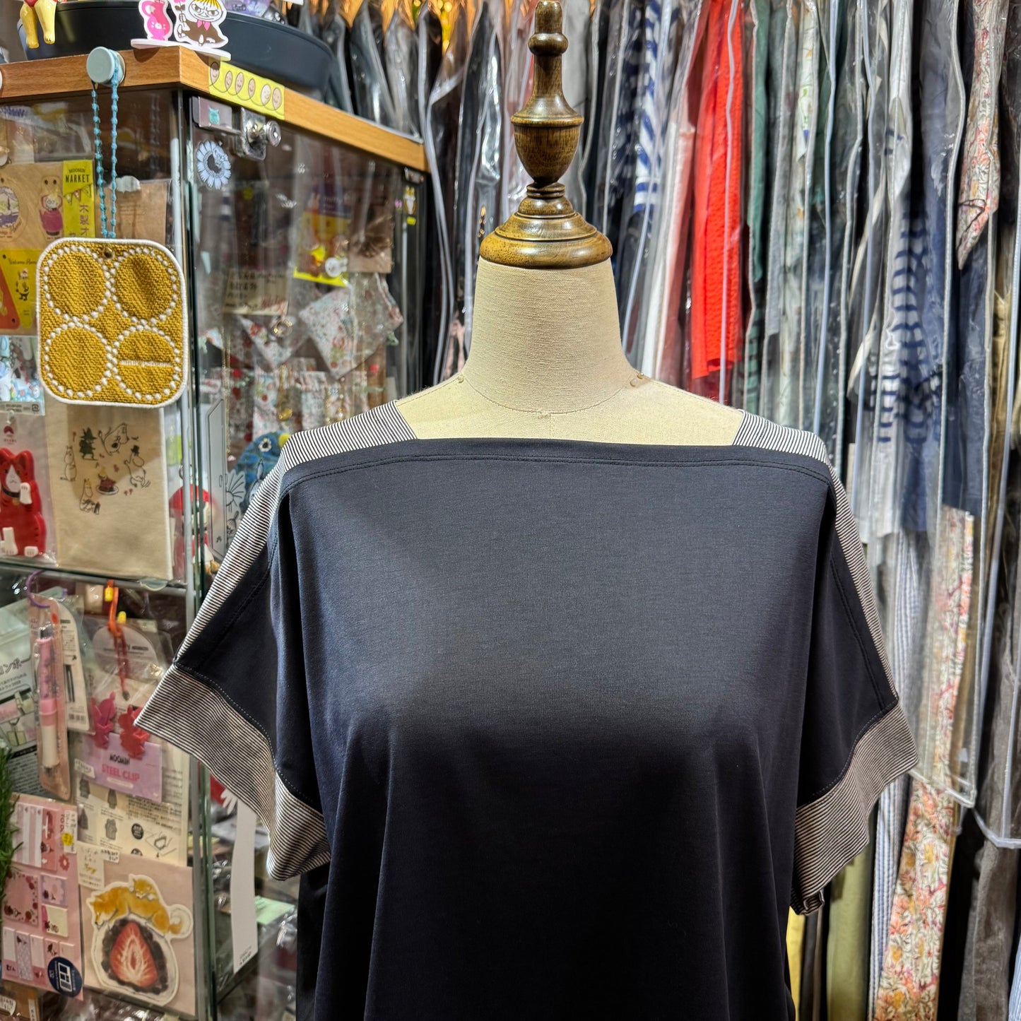 Pont de Chalons Marine Collar Prime Cool Black Top, made in Japan