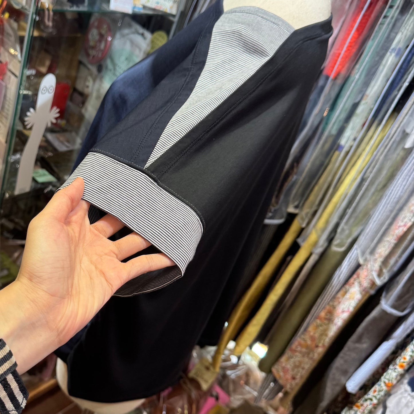 Pont de Chalons Marine Collar Prime Cool Black Top, made in Japan