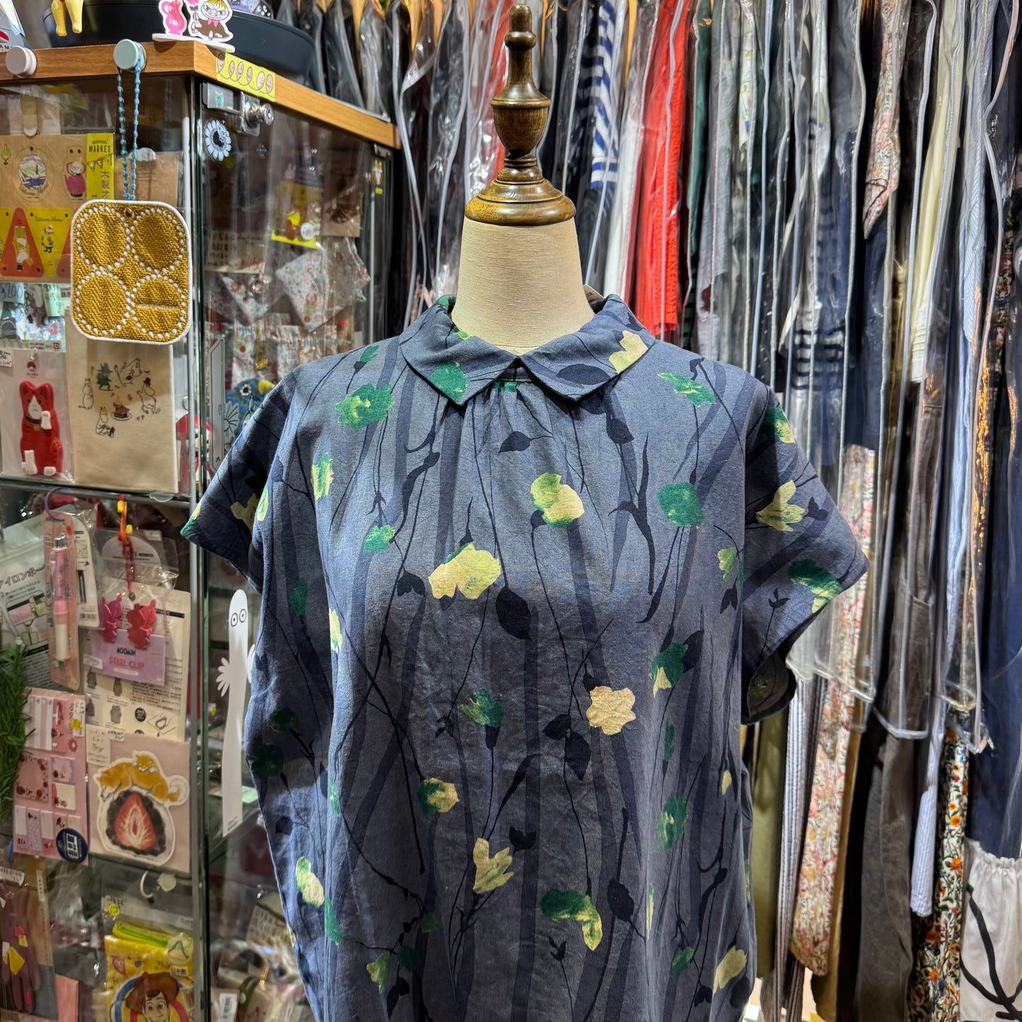 Days Blue Floral Top, made in Japan