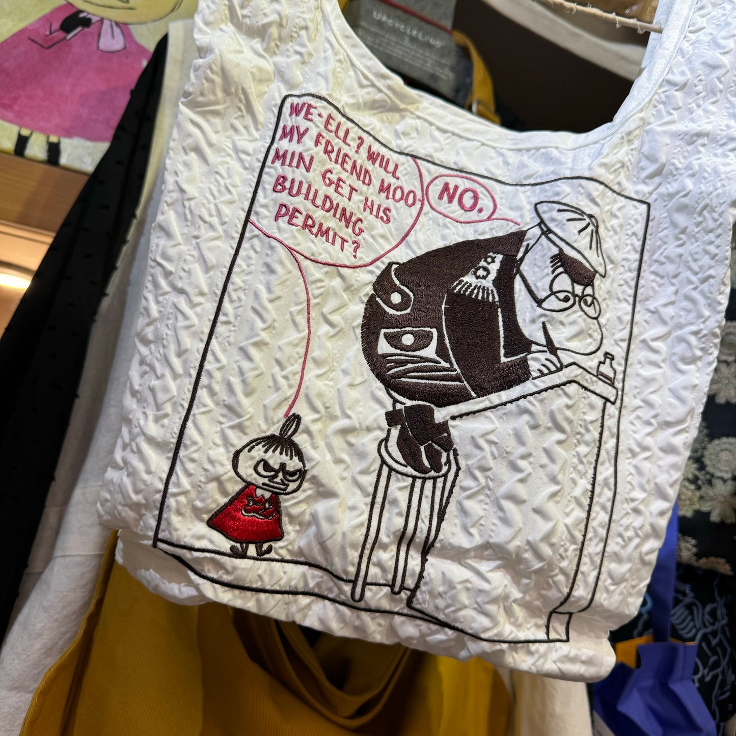 Little My White Embroidery ECO Bag