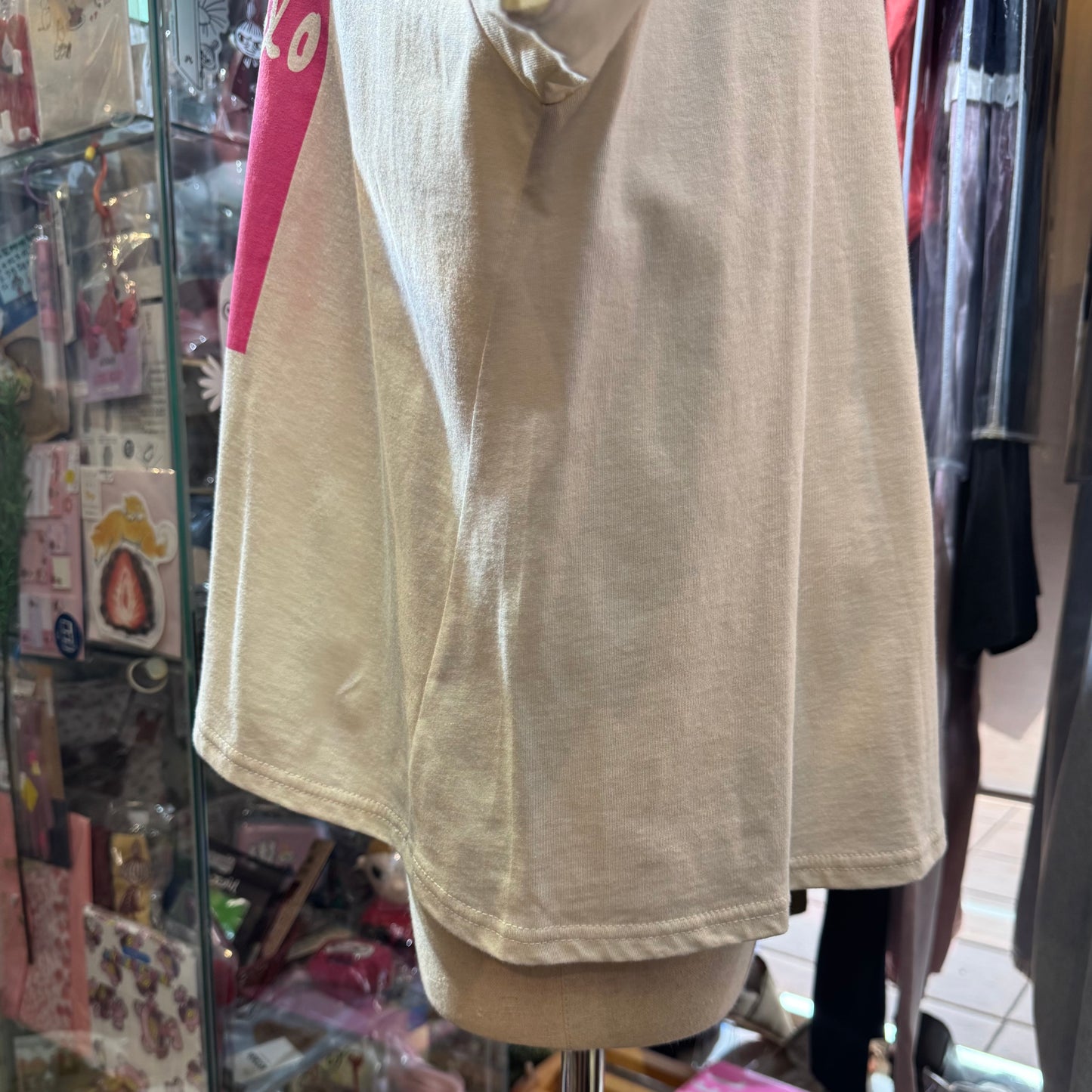 Ynir Ivory x Pink Print T-shirt, made in Japan