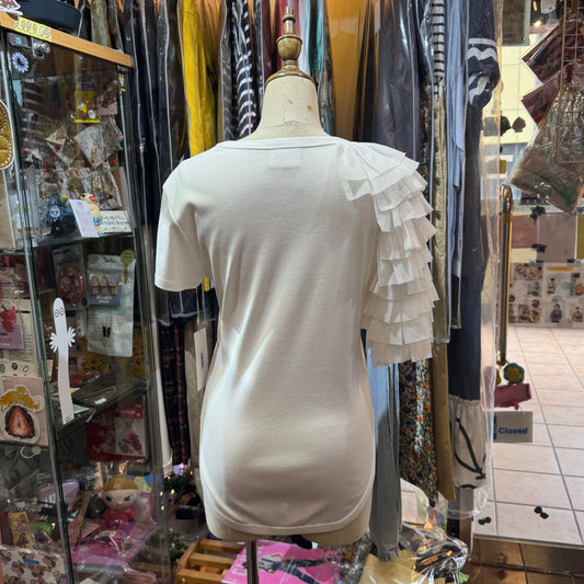 Sale- Hiromithistle White Frill Top, made in Japan
