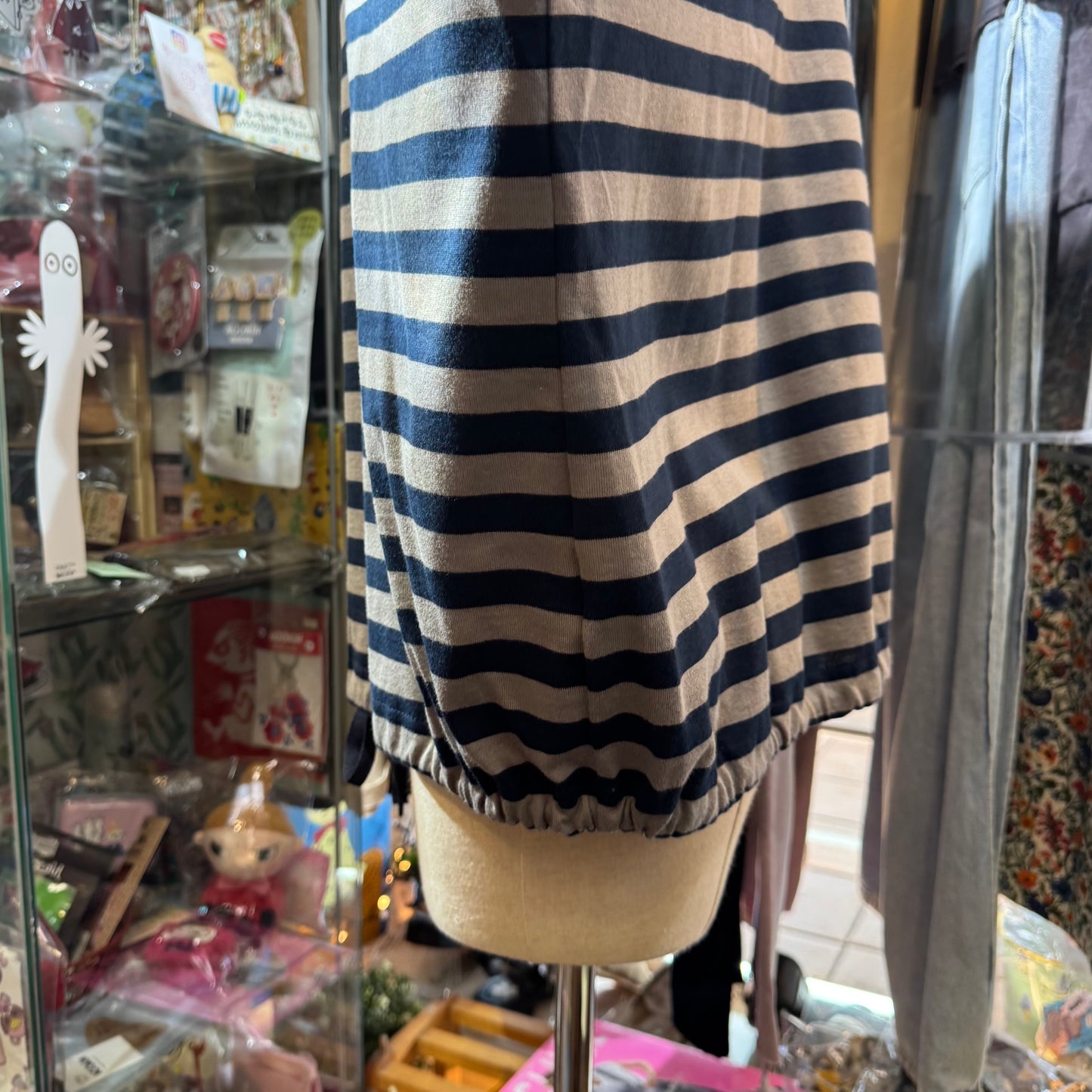 Denier Striped Hoodie Top, made in Japan