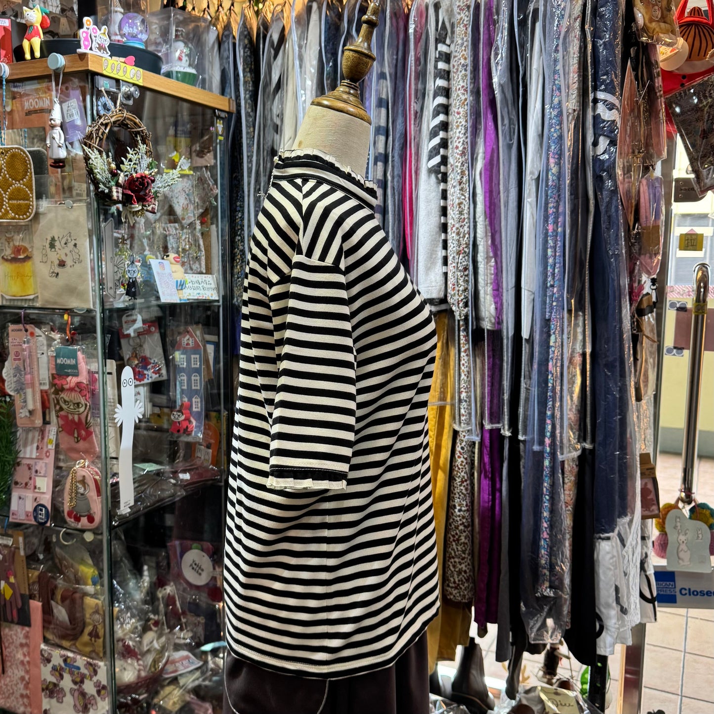 Sale- La Marine Française Striped Frill Collar Top