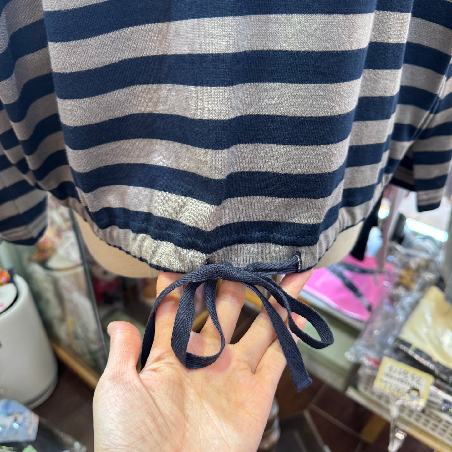 Denier Striped Hoodie Top, made in Japan