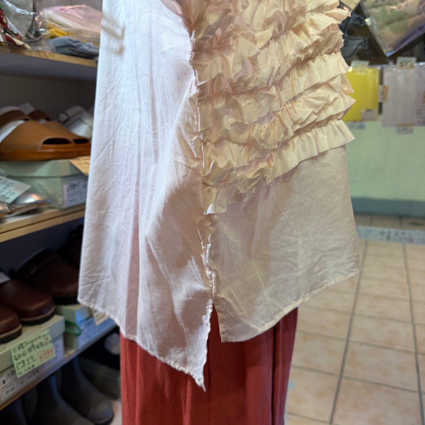 (G) Pink Frill Blouse, made in Japan