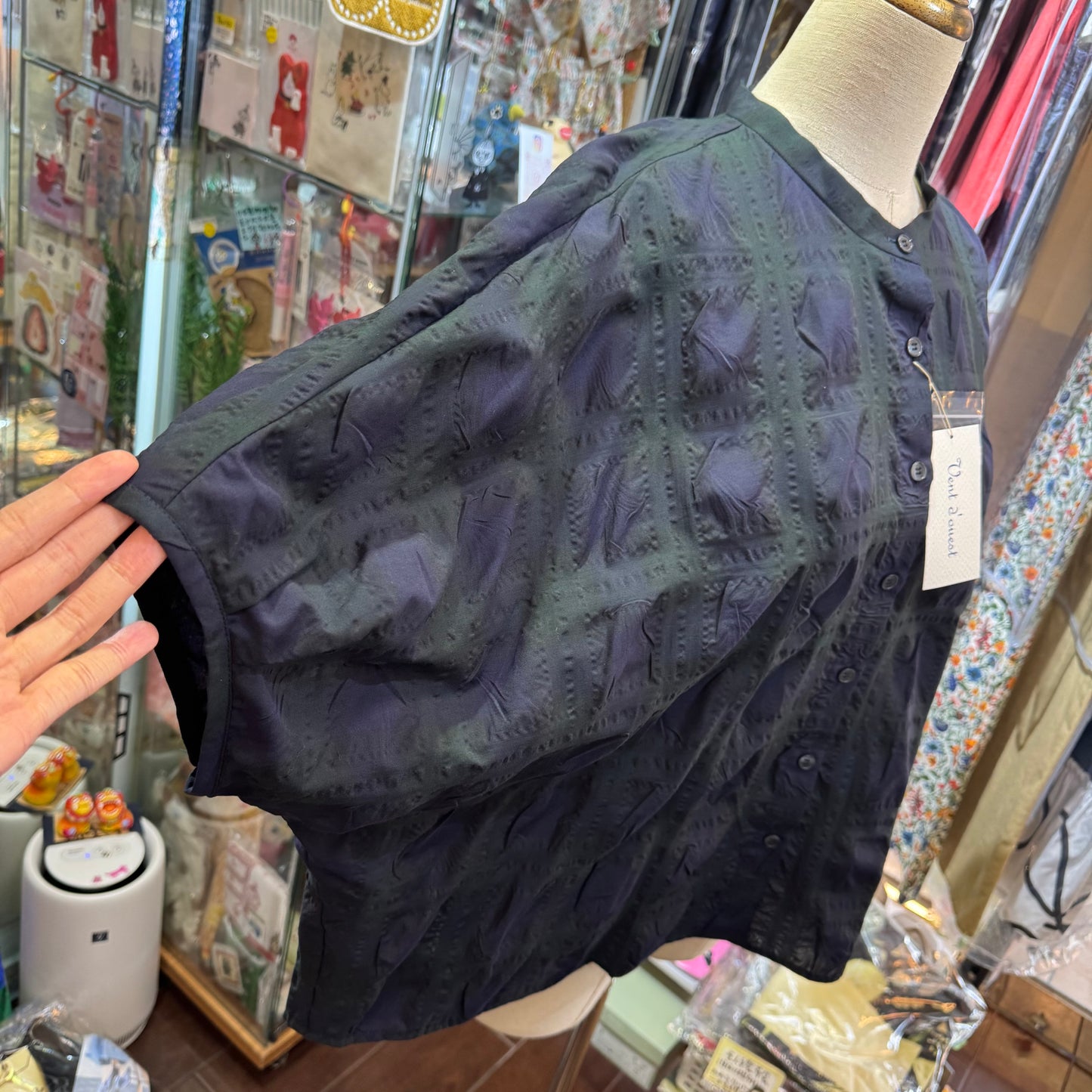 Vent d Ouest Green Checked Shirt, made in Japan