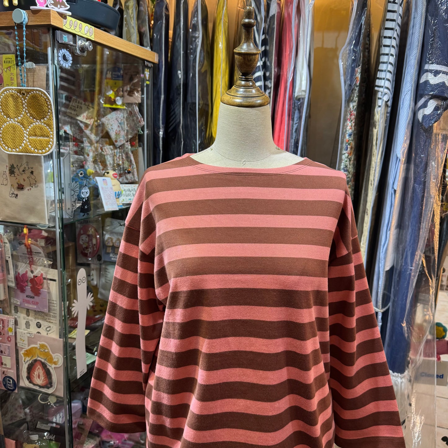 Nouvelles du Paradis Pink Striped T-shirt, made in Japan