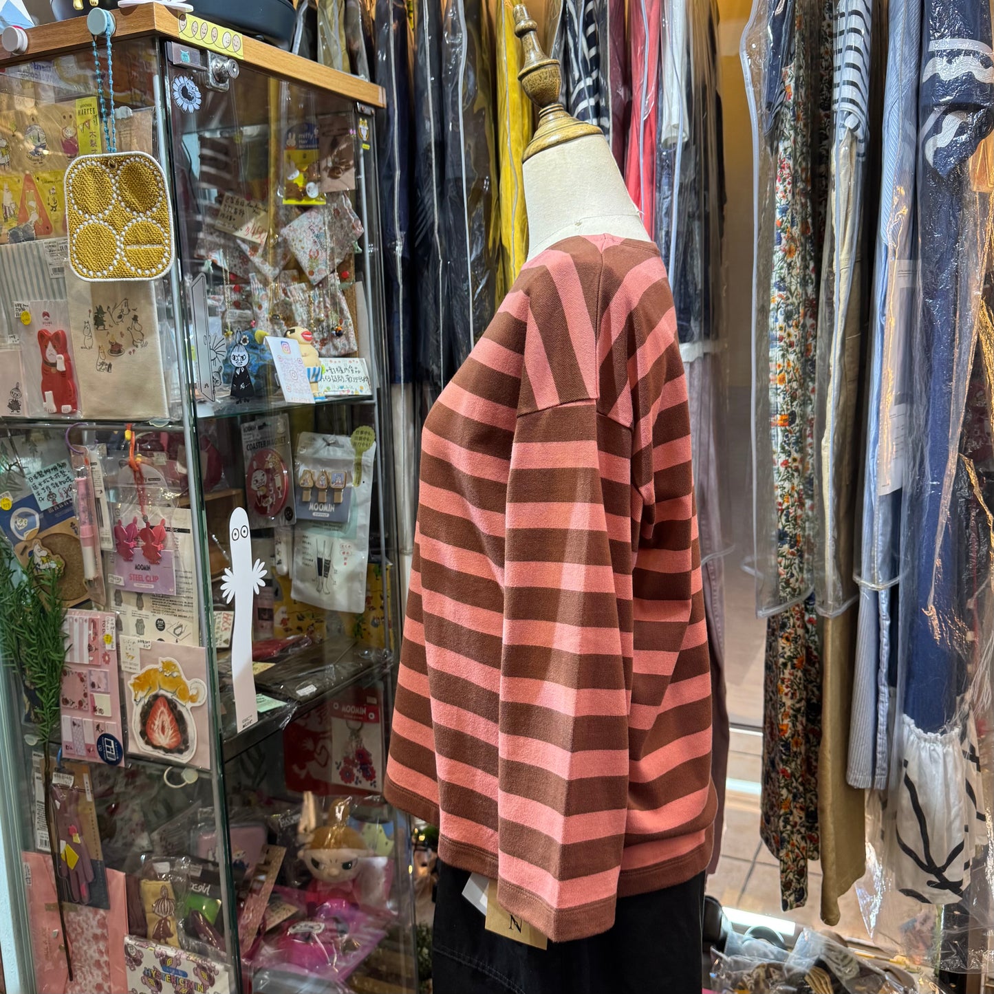 Nouvelles du Paradis Pink Striped T-shirt, made in Japan