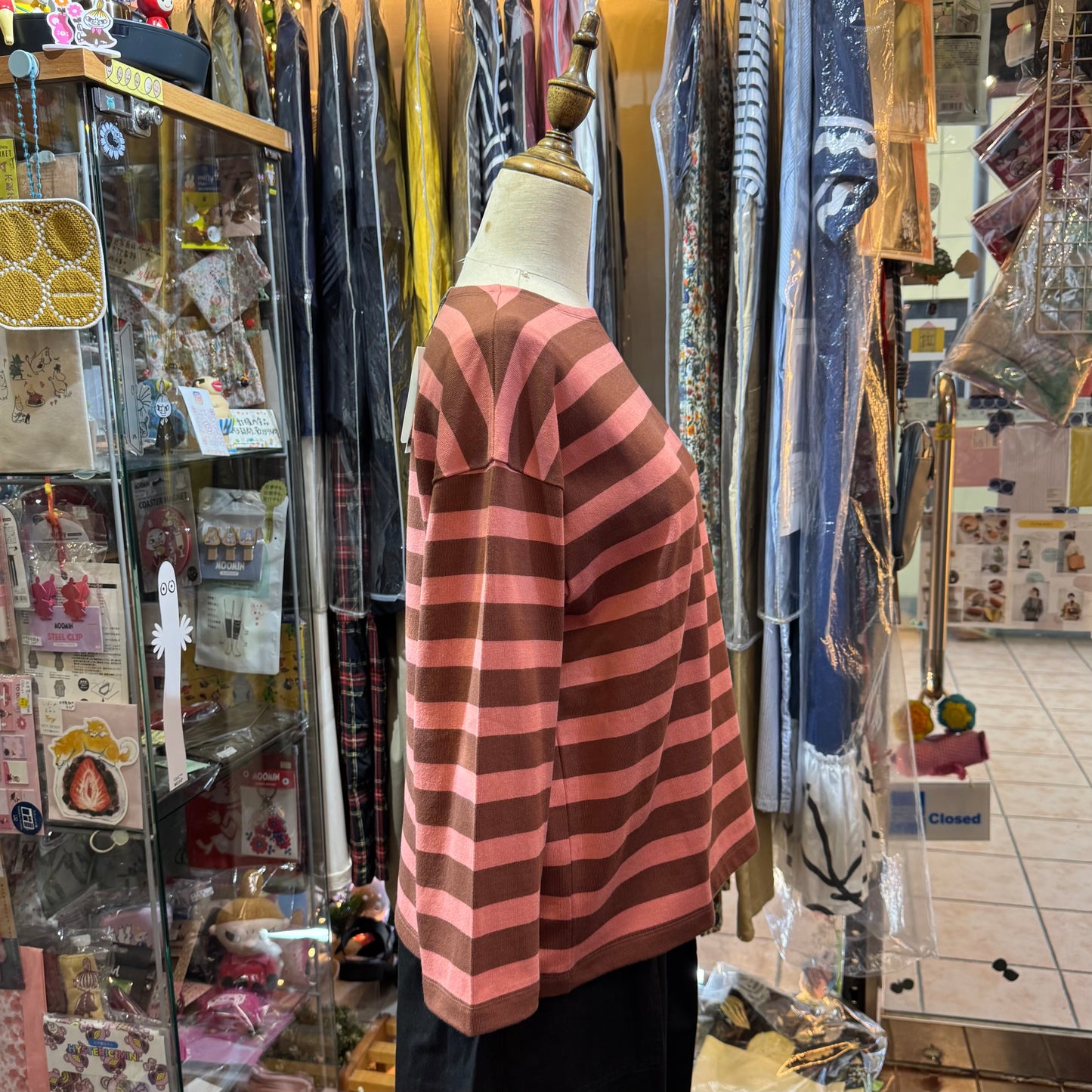 Nouvelles du Paradis Pink Striped T-shirt, made in Japan
