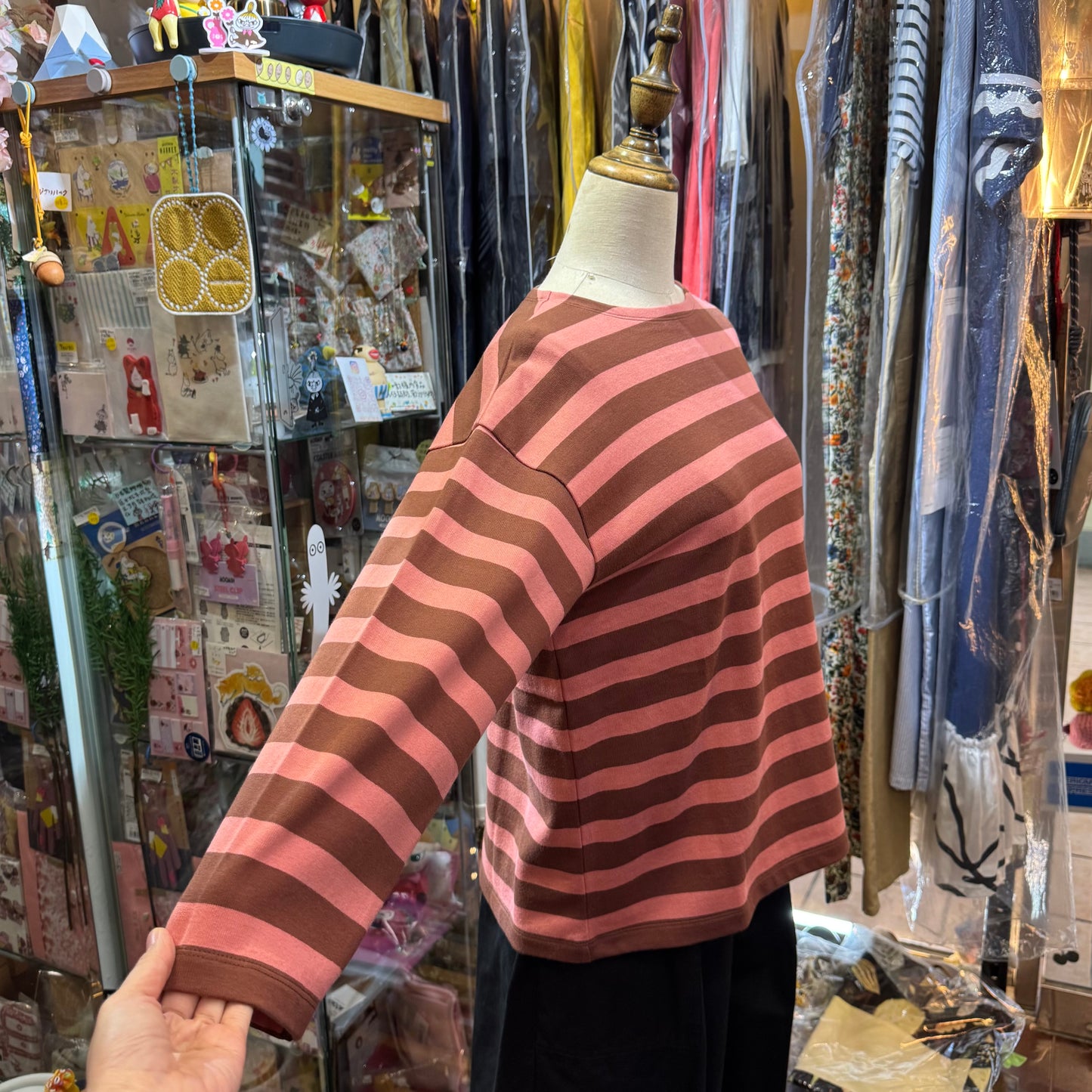 Nouvelles du Paradis Pink Striped T-shirt, made in Japan