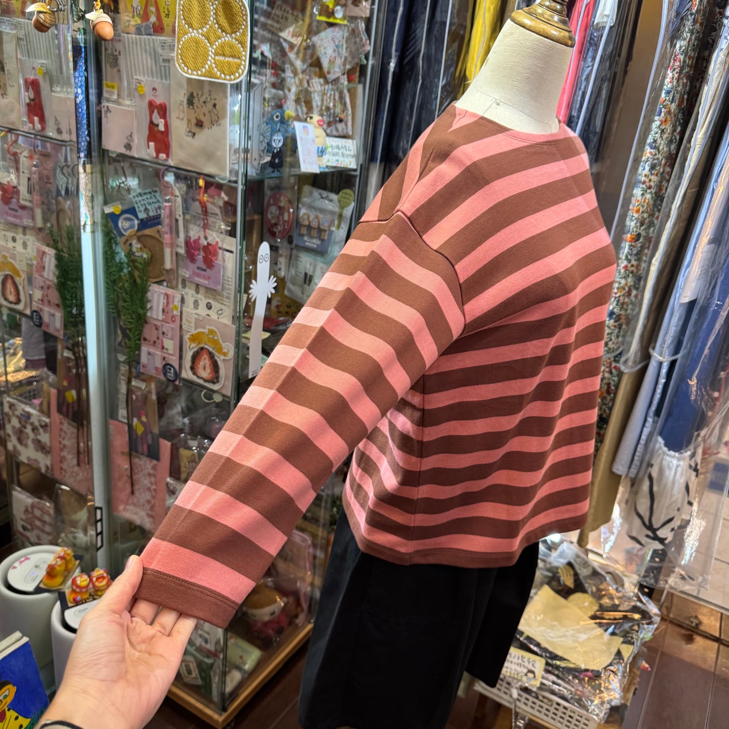 Nouvelles du Paradis Pink Striped T-shirt, made in Japan