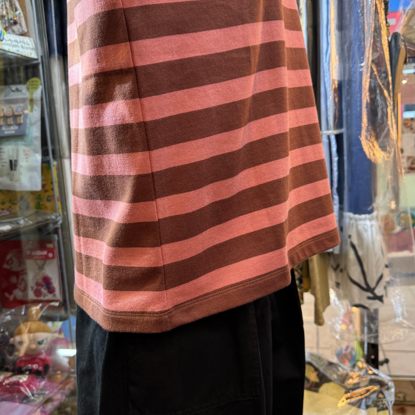 Nouvelles du Paradis Pink Striped T-shirt, made in Japan