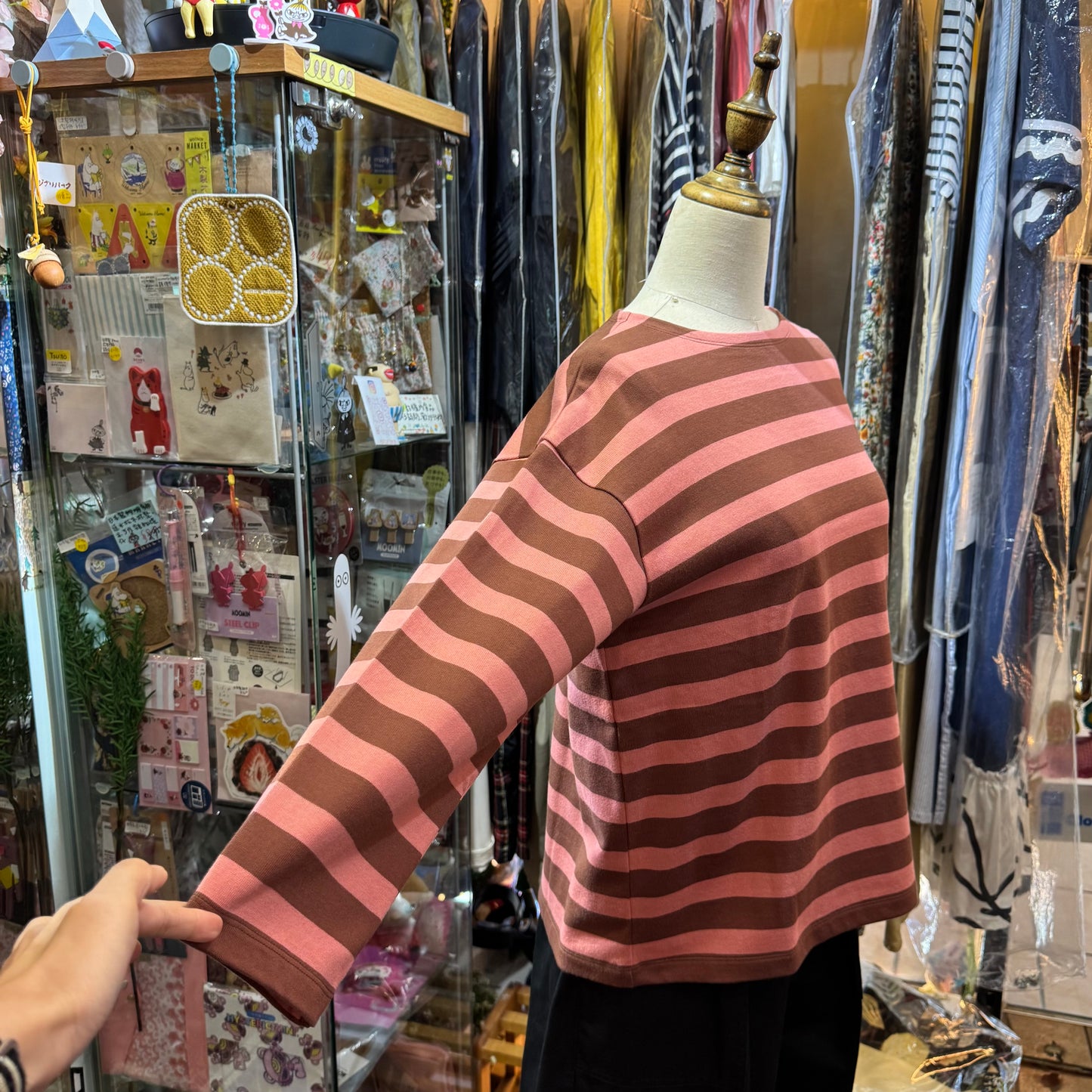 Nouvelles du Paradis Pink Striped T-shirt, made in Japan