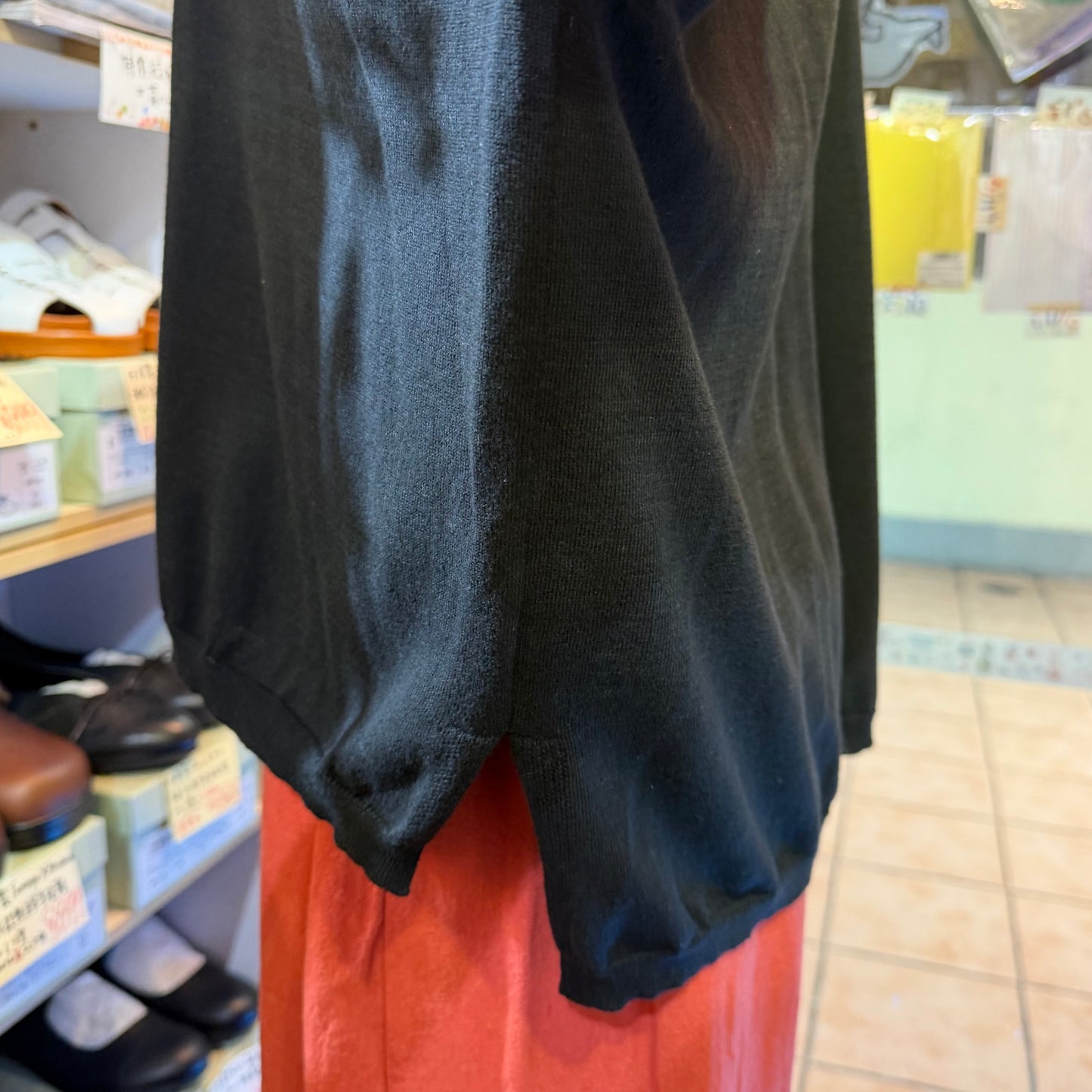 Ichi Black Cotton Knit Polo Shirt