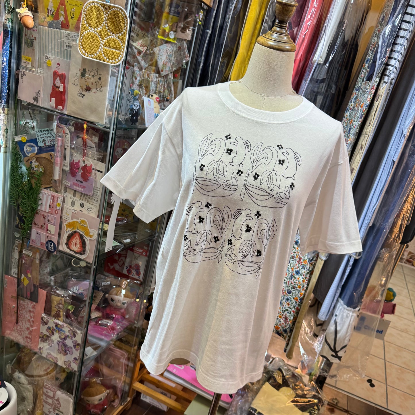 Haupia Rabbit EmbroideryT-shirt, 6 Colors, made in Japan