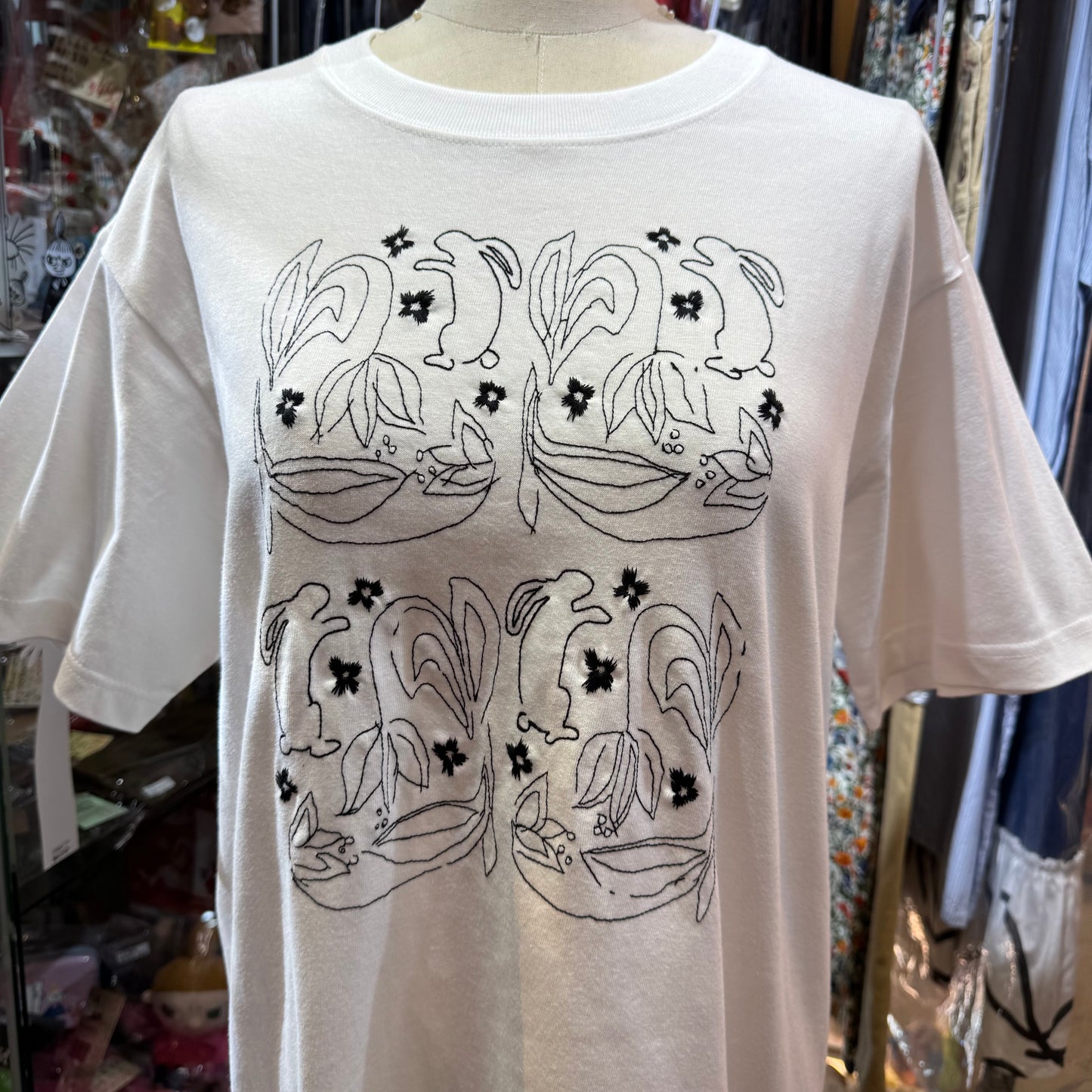 Haupia Rabbit EmbroideryT-shirt, 6 Colors, made in Japan
