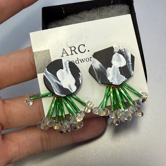 ARC Ceramic Earrings, handmade in Japan