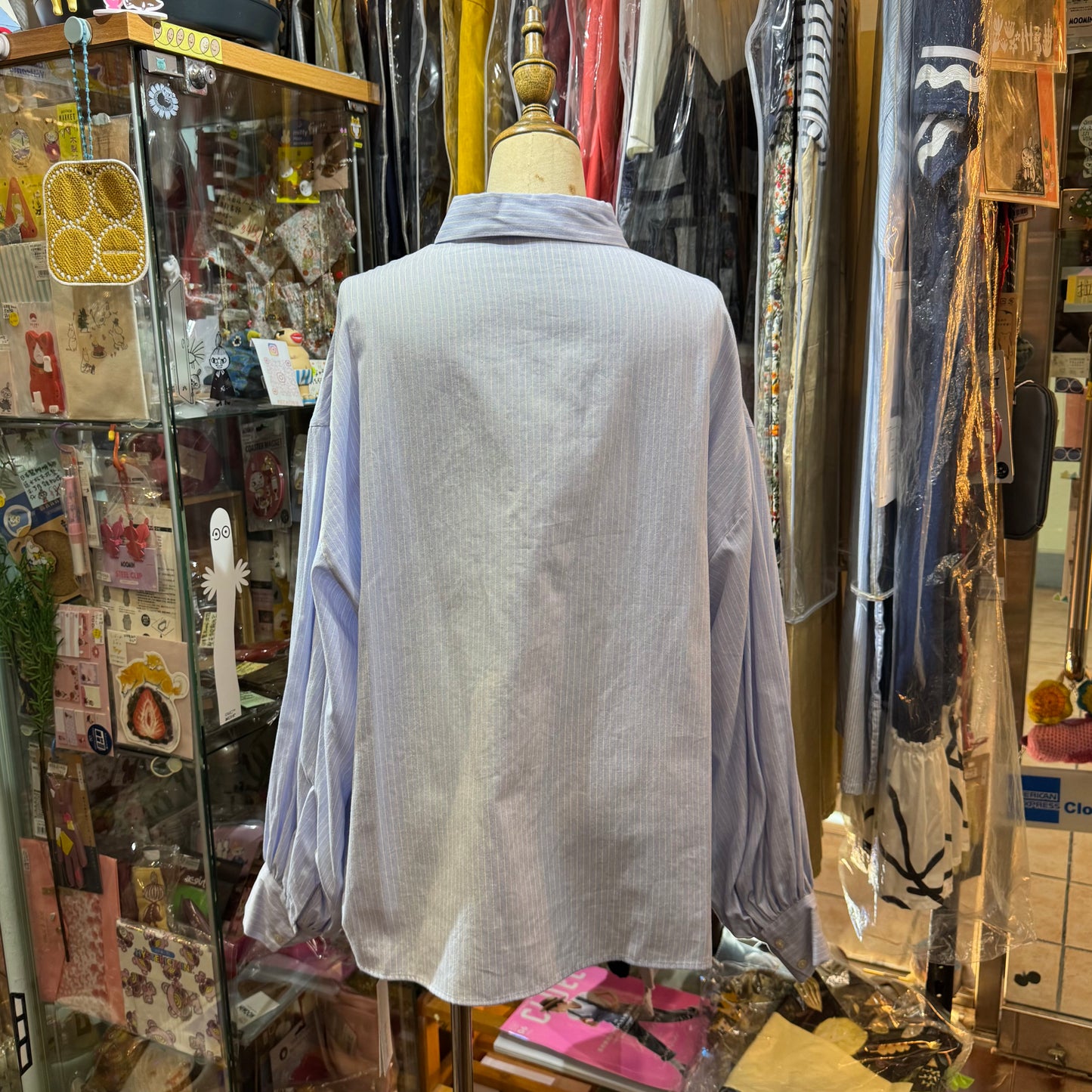 Veritecoeur Blue X Yellow Striped Shirt, made in Korea