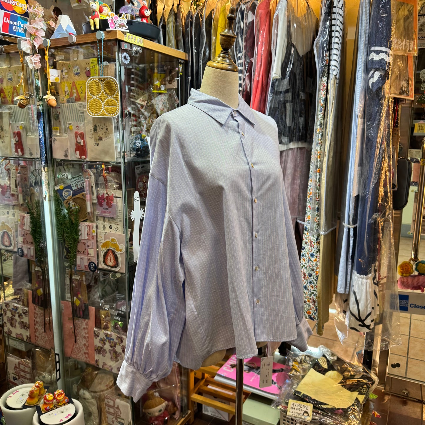 Veritecoeur Blue X Yellow Striped Shirt, made in Korea