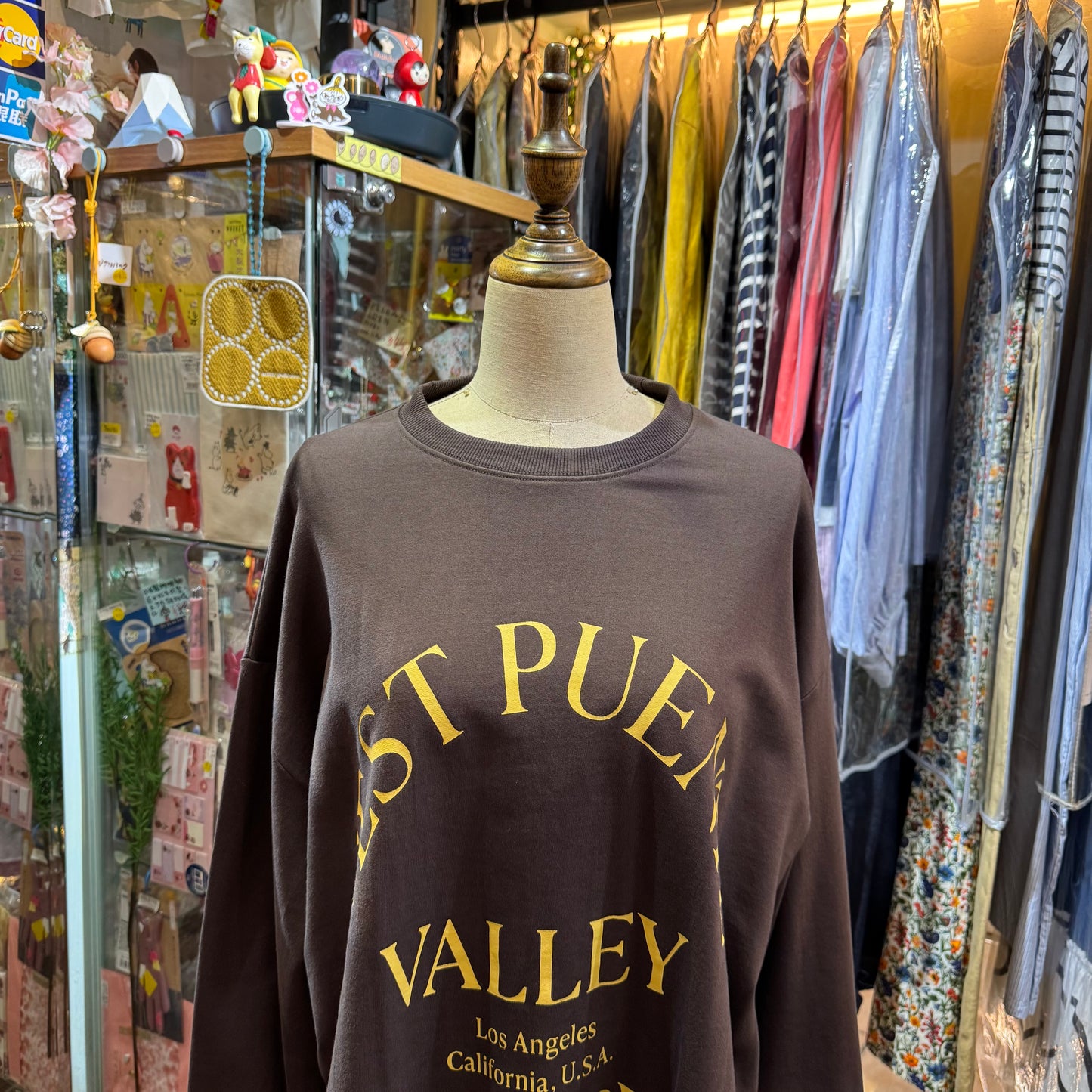 Chignon West Puente Brown Sweatshirt Top, made in Korea