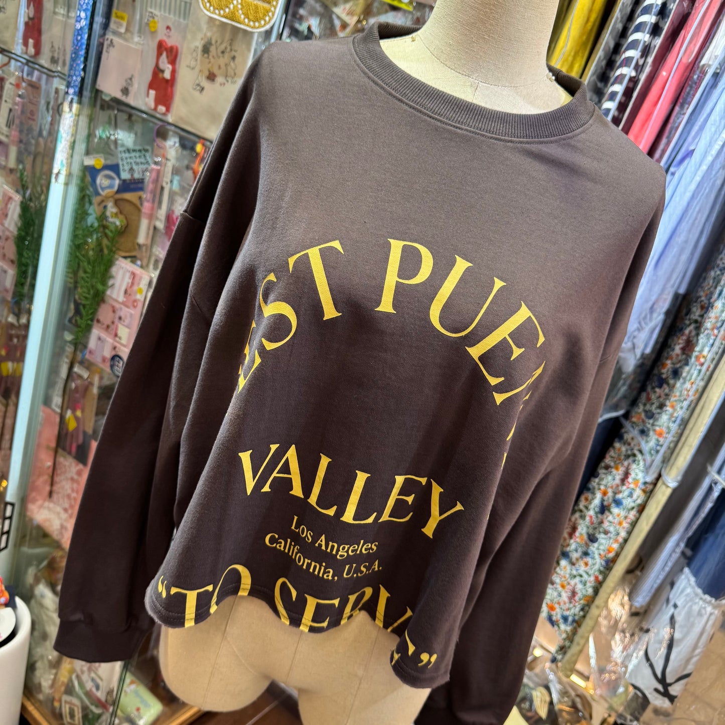 Chignon West Puente Brown Sweatshirt Top, made in Korea