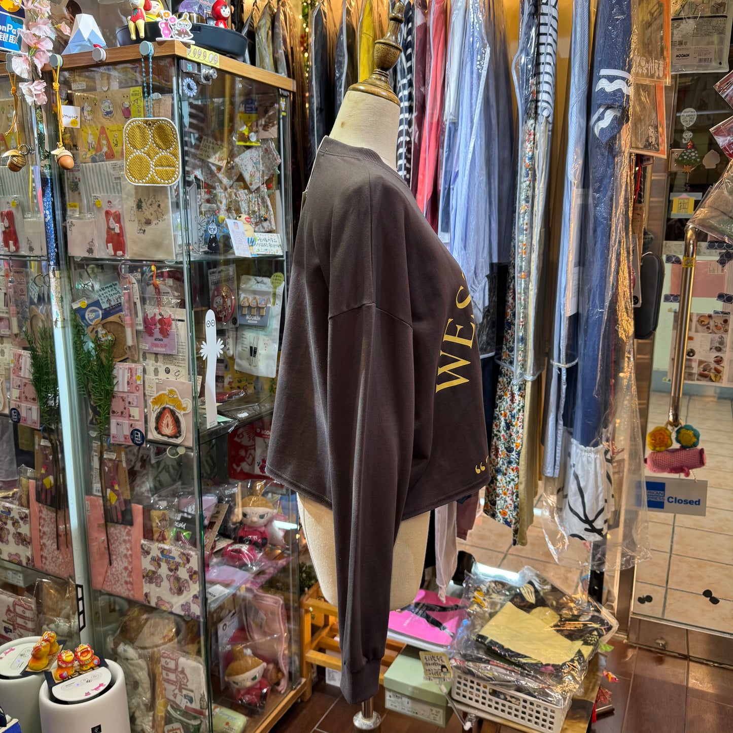 Chignon West Puente Brown Sweatshirt Top, made in Korea