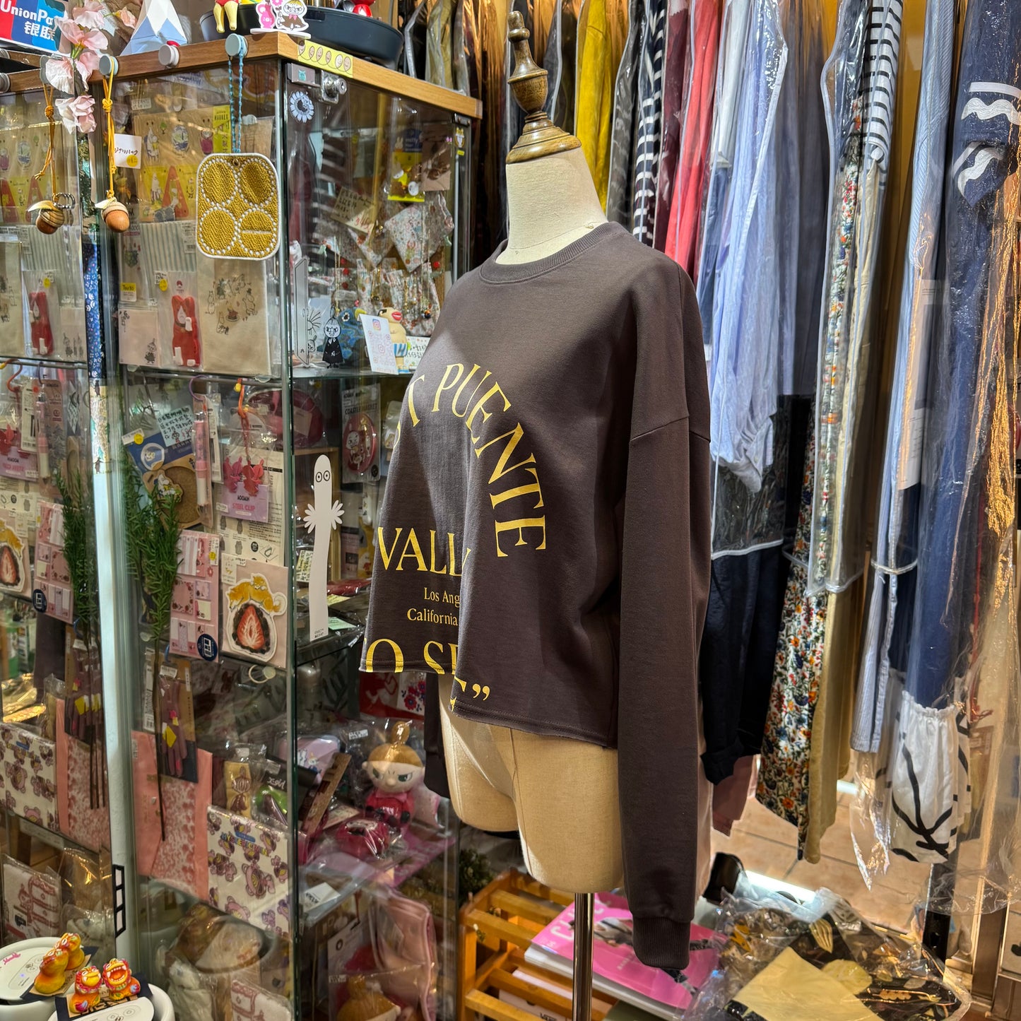 Chignon West Puente Brown Sweatshirt Top, made in Korea