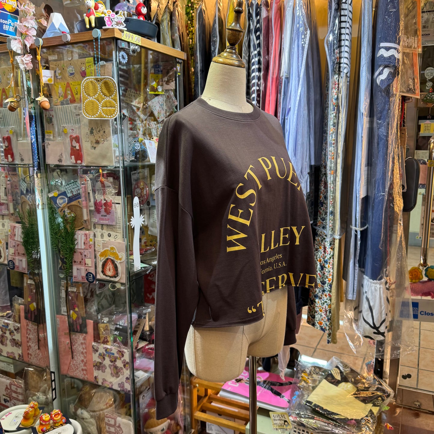 Chignon West Puente Brown Sweatshirt Top, made in Korea