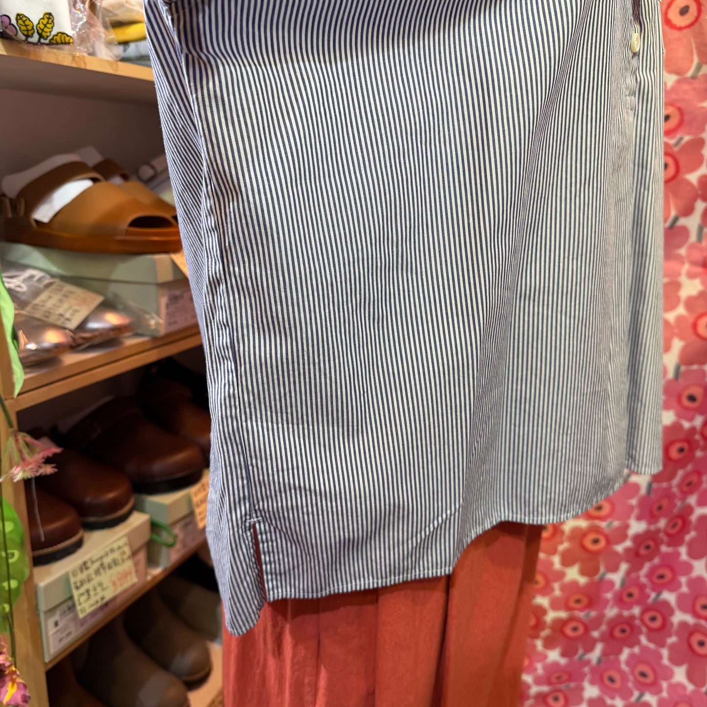 Nachukara Blue Striped Blouse, made in Japan