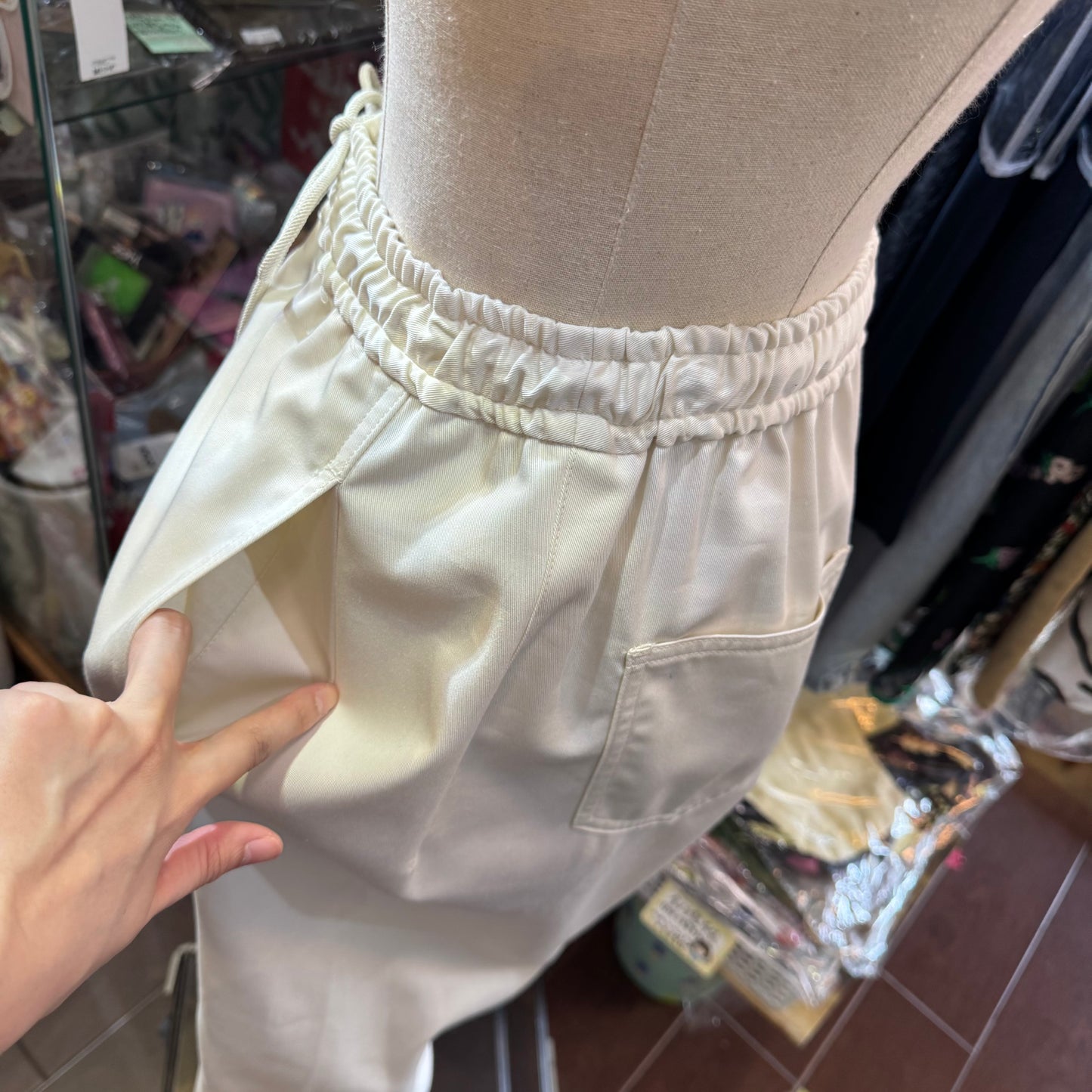 Midiumisolid Cotton Pants, 2 Colors, made in Japan