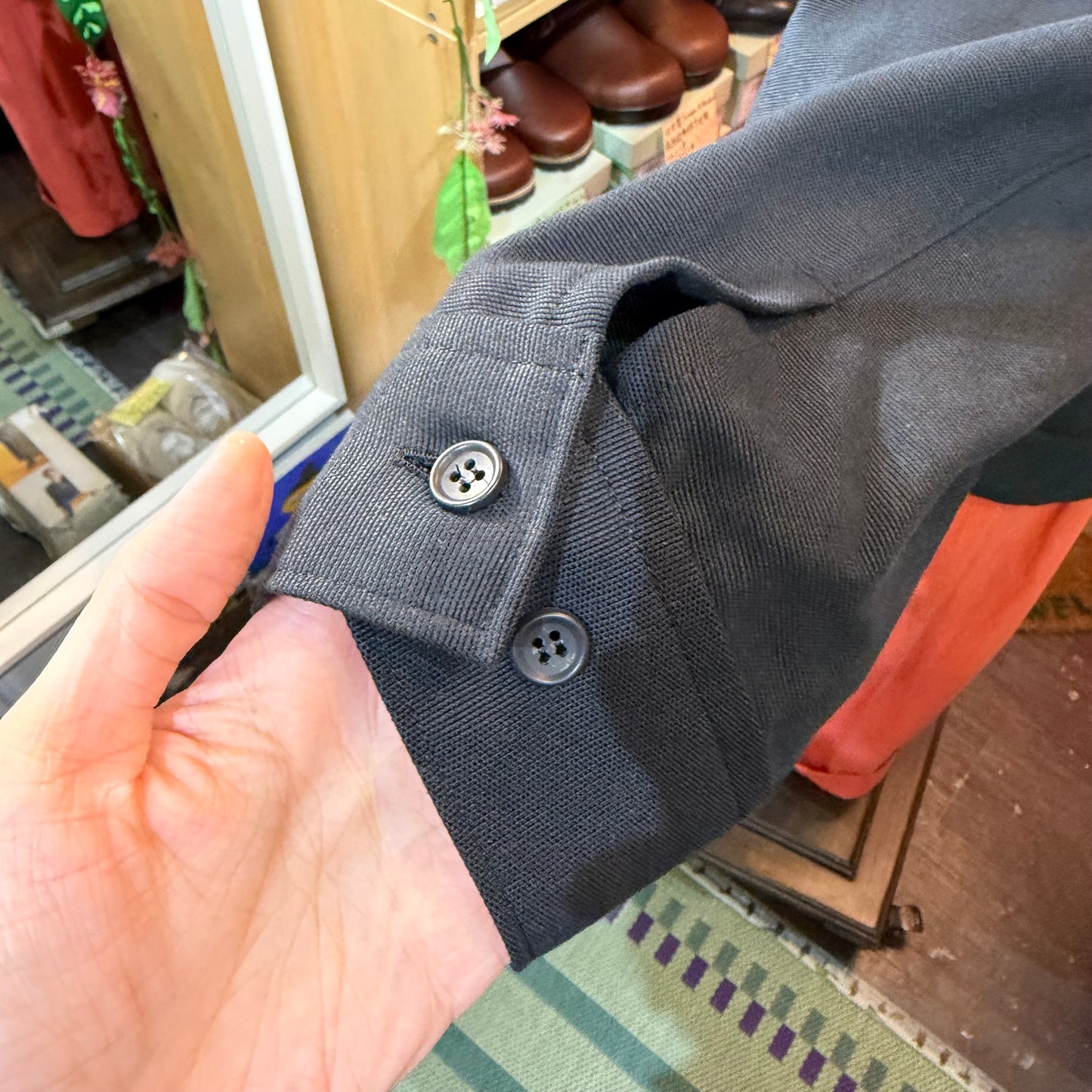 Midiumisolid Black Blazer, made in Japan