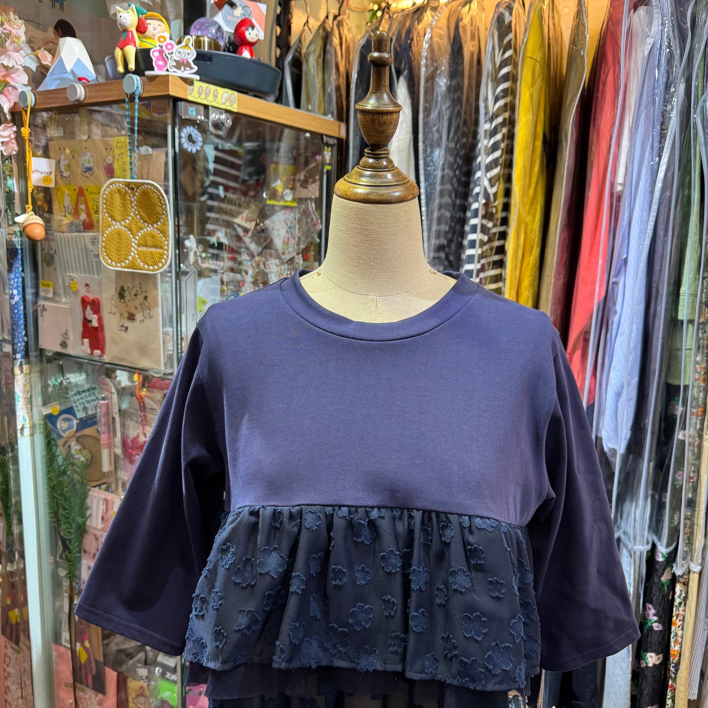 Kittle Navy Frill Top, made in Korea