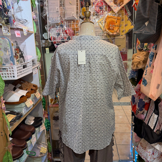 Nachukara Polka Grey Shirt, made in Japan