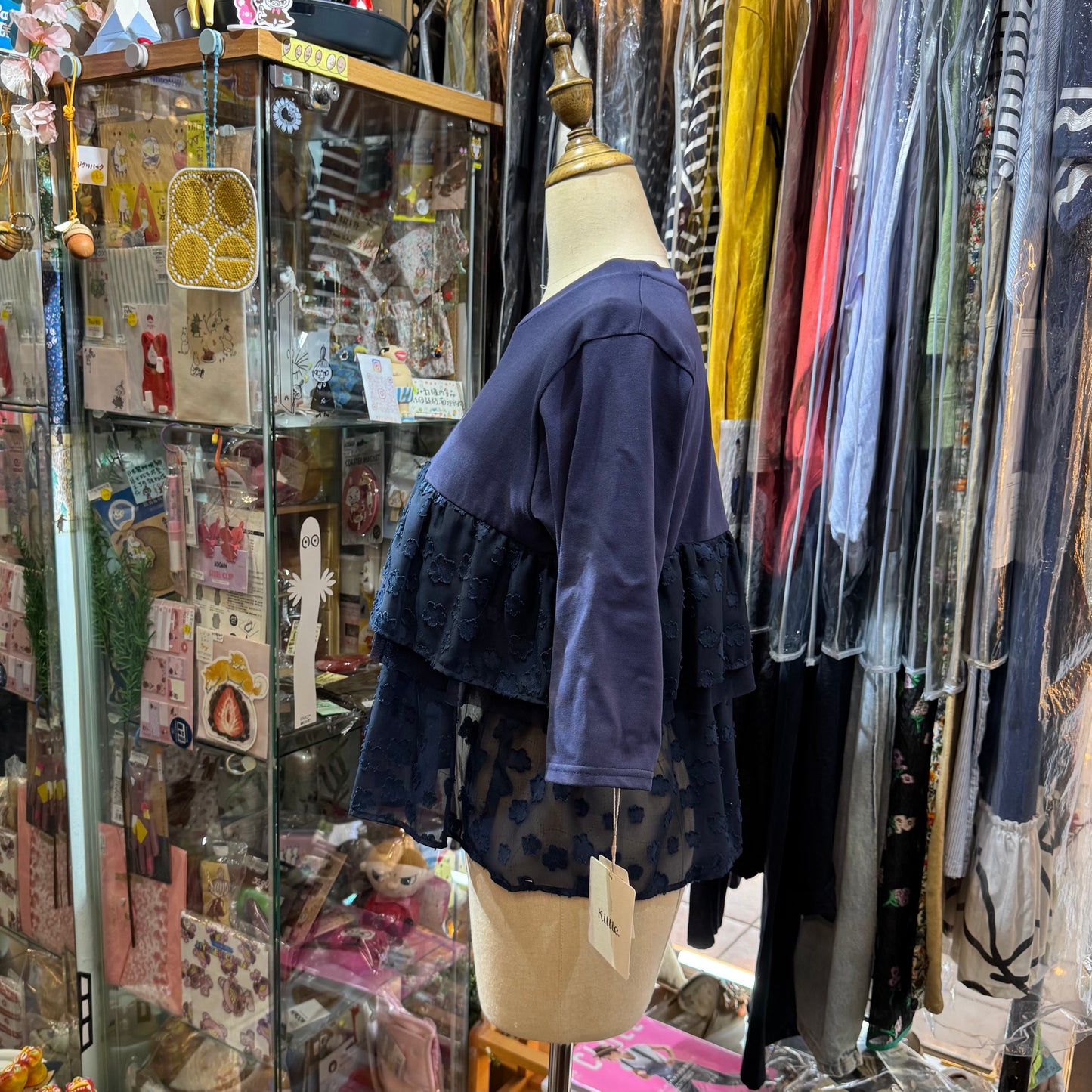 Kittle Navy Frill Top, made in Korea