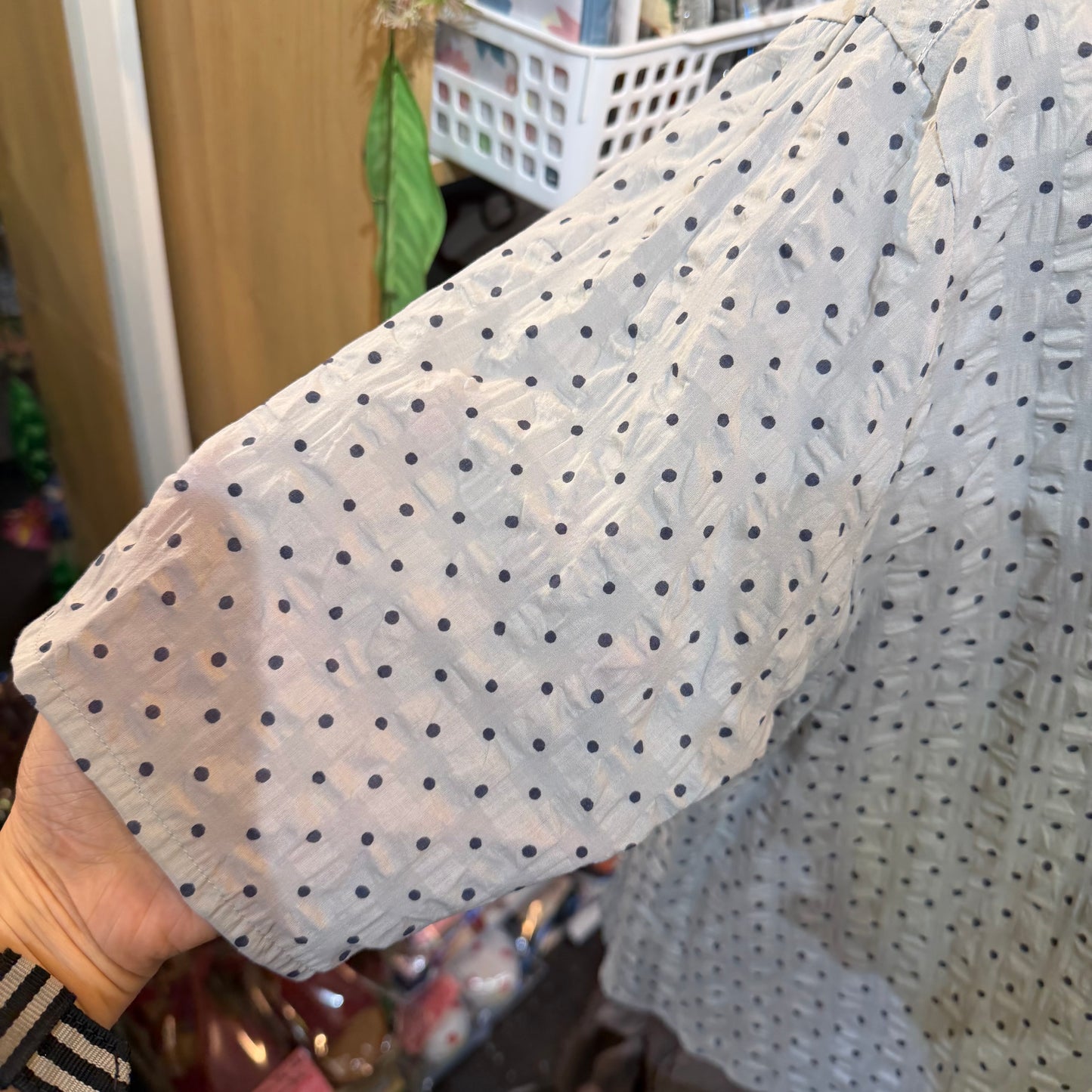 Nachukara Polka Grey Shirt, made in Japan
