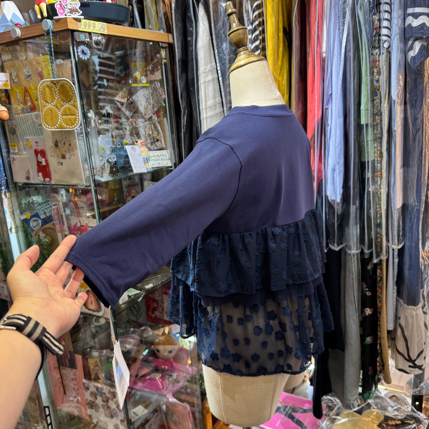 Kittle Navy Frill Top, made in Korea